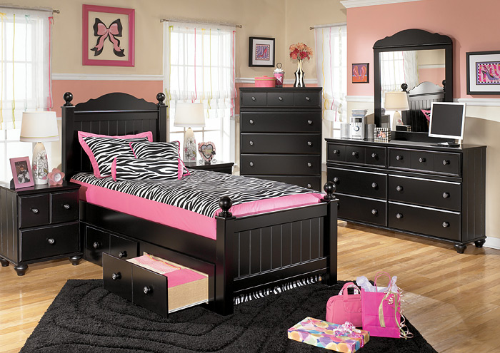 Jaidyn Twin Poster Bed w/ Storage, Dresser & Mirror,ABF Signature Design by Ashley