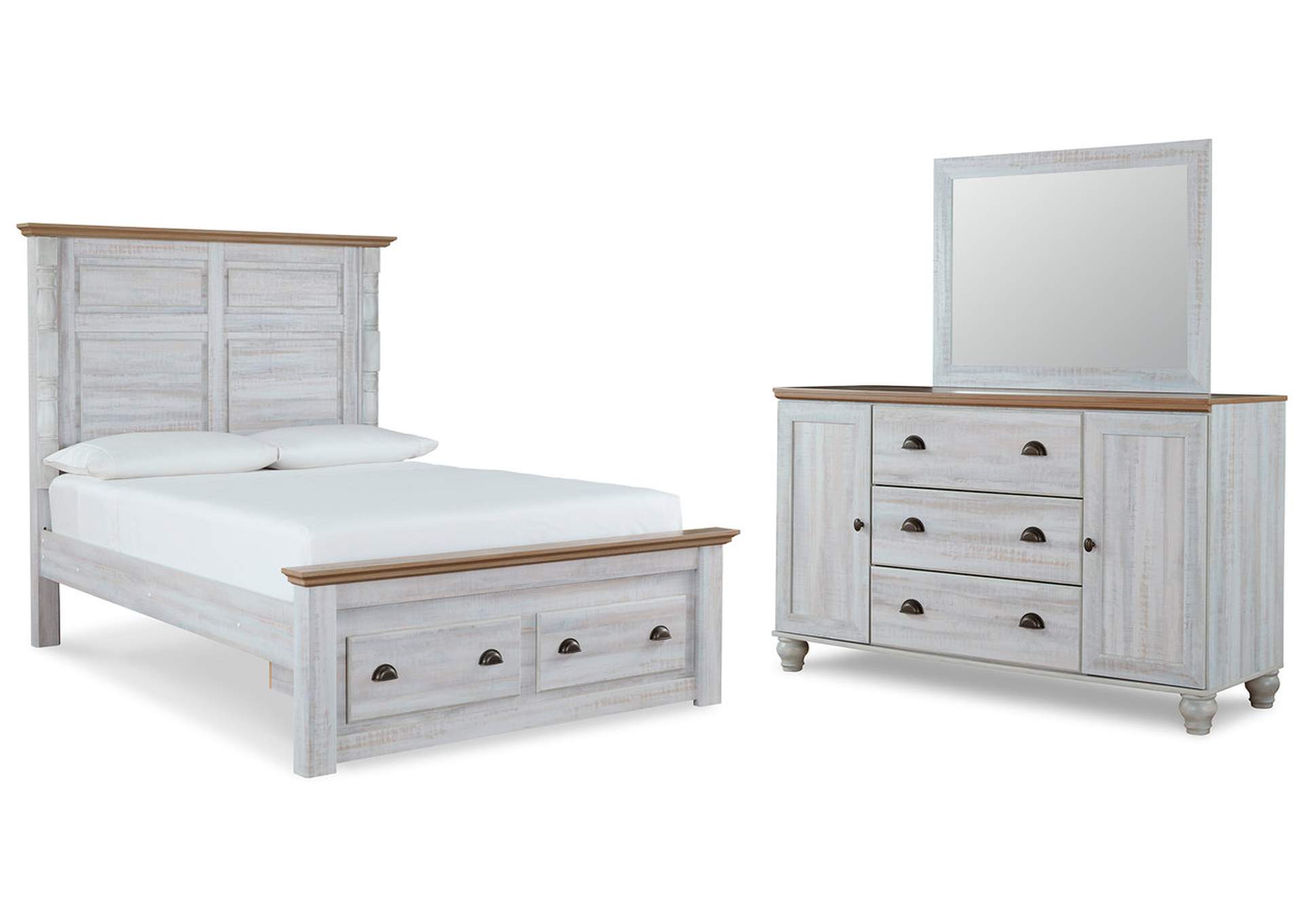 Haven Bay Queen Panel Storage Bed, Dresser and Mirror,Signature Design By Ashley