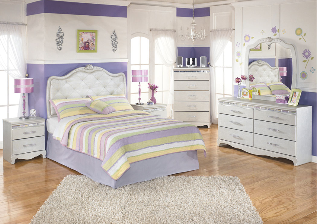 Zarollina Full Upholstered Headboard, Dresser & Mirror,ABF Signature Design by Ashley