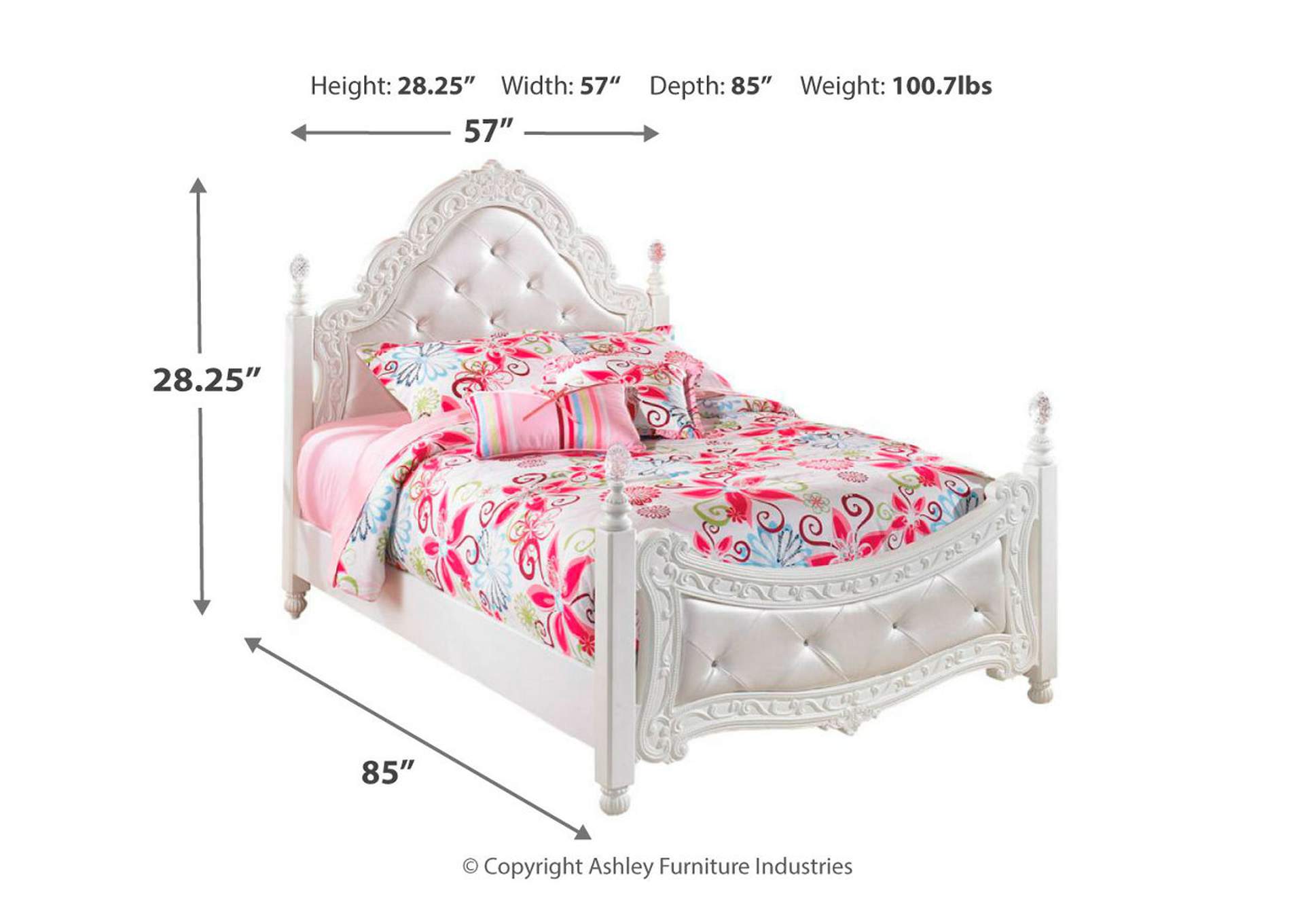 Exquisite Full Poster Bed with Mirrored Dresser,Signature Design By Ashley