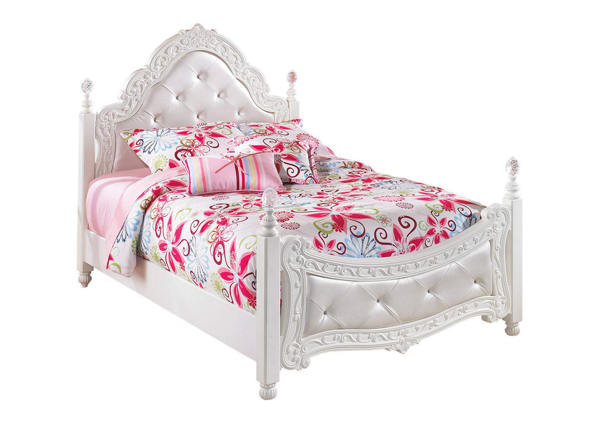 Exquisite Full Poster Bed with Mirrored Dresser, Chest and Nightstand,Signature Design By Ashley