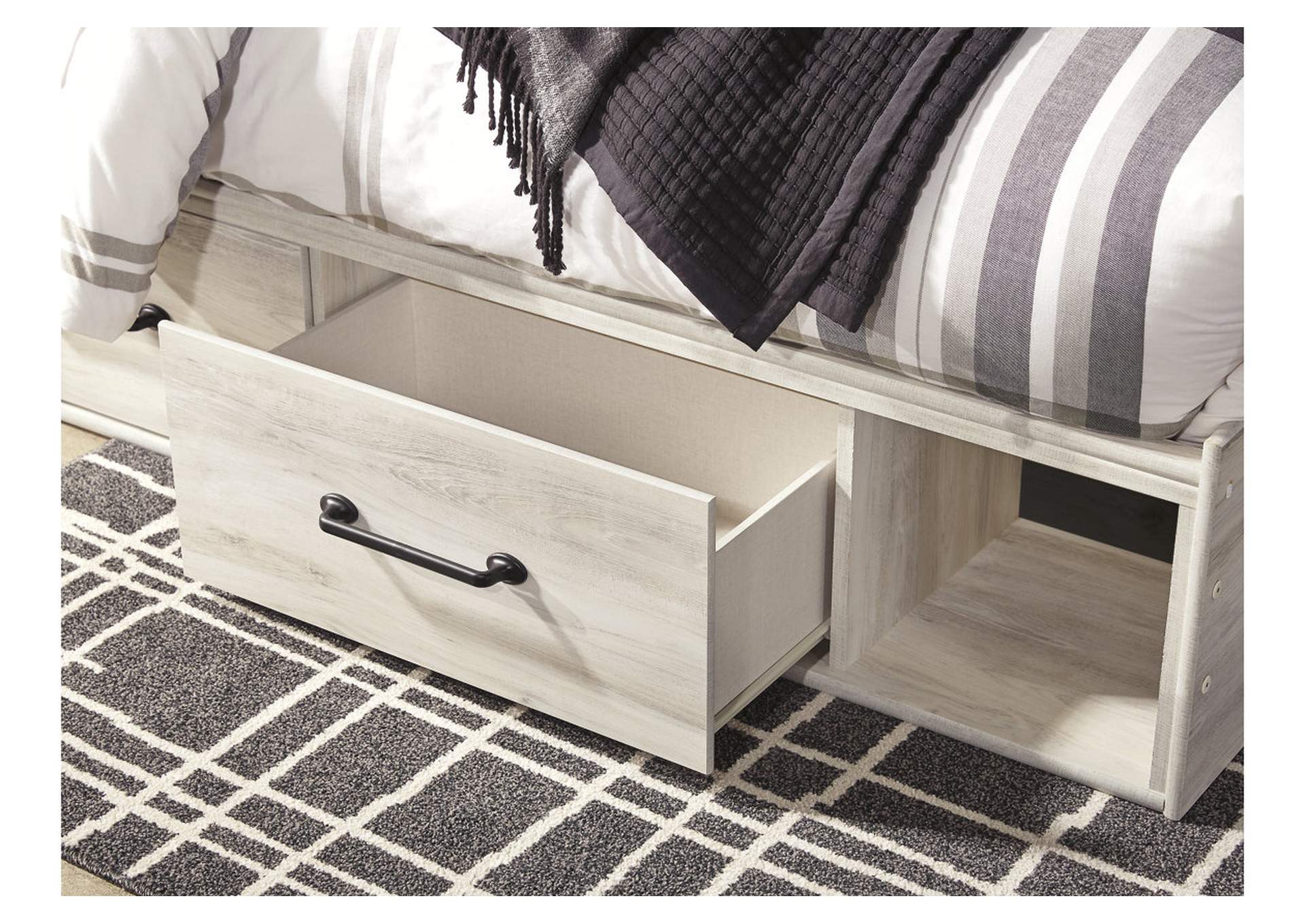Cambeck Queen Panel Bed with 2 Storage Drawers with Mirrored Dresser, Chest and Nightstand,Signature Design By Ashley