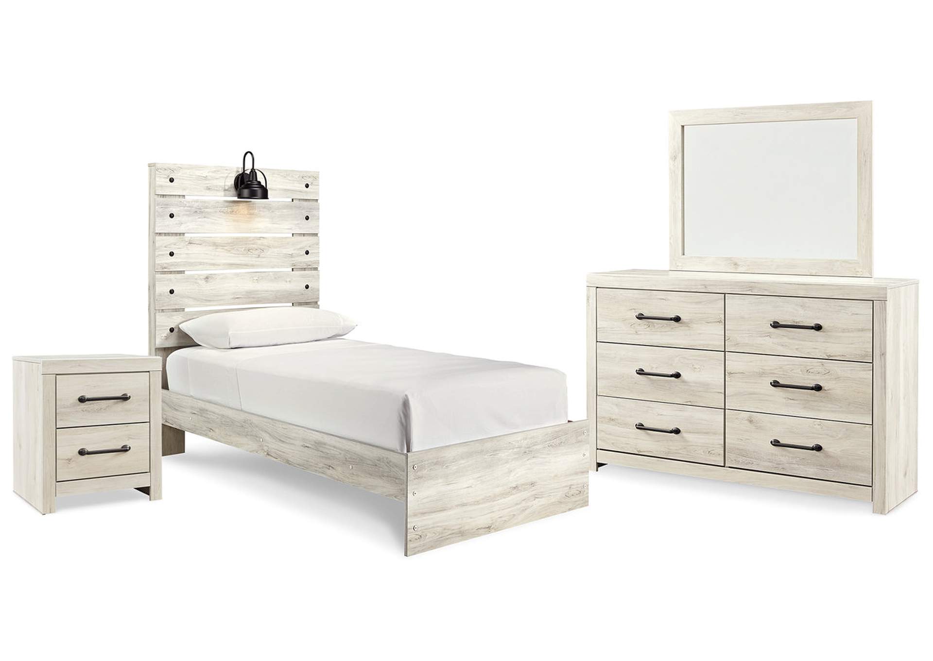 Cambeck Twin Panel Bed with Mirrored Dresser and Nightstand,Signature Design By Ashley