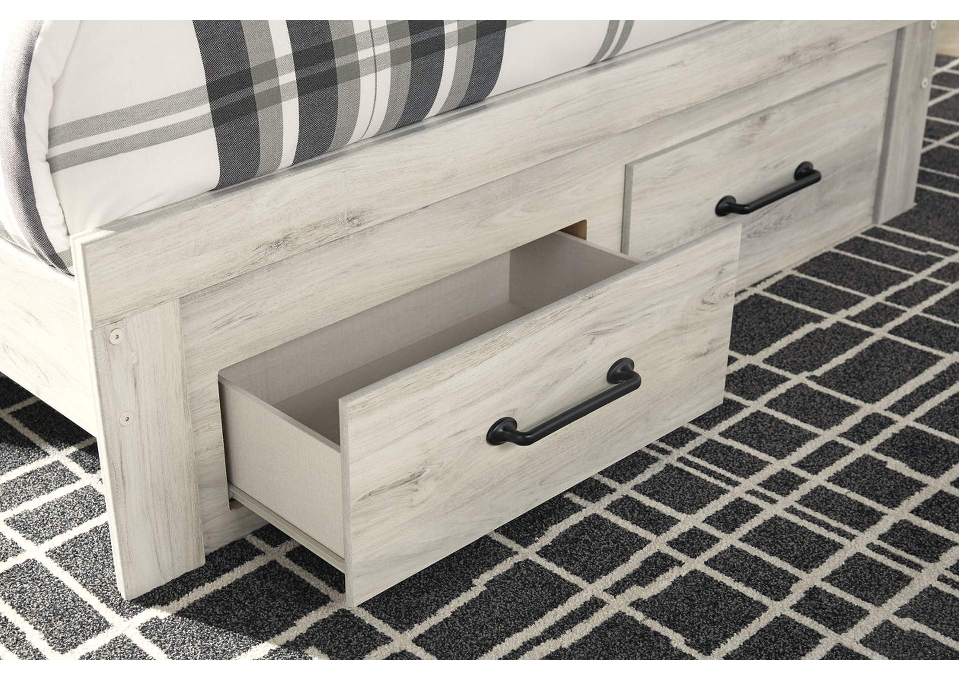 Cambeck Queen Panel Bed with 2 Storage Drawers with Mirrored Dresser, Chest and Nightstand,Signature Design By Ashley