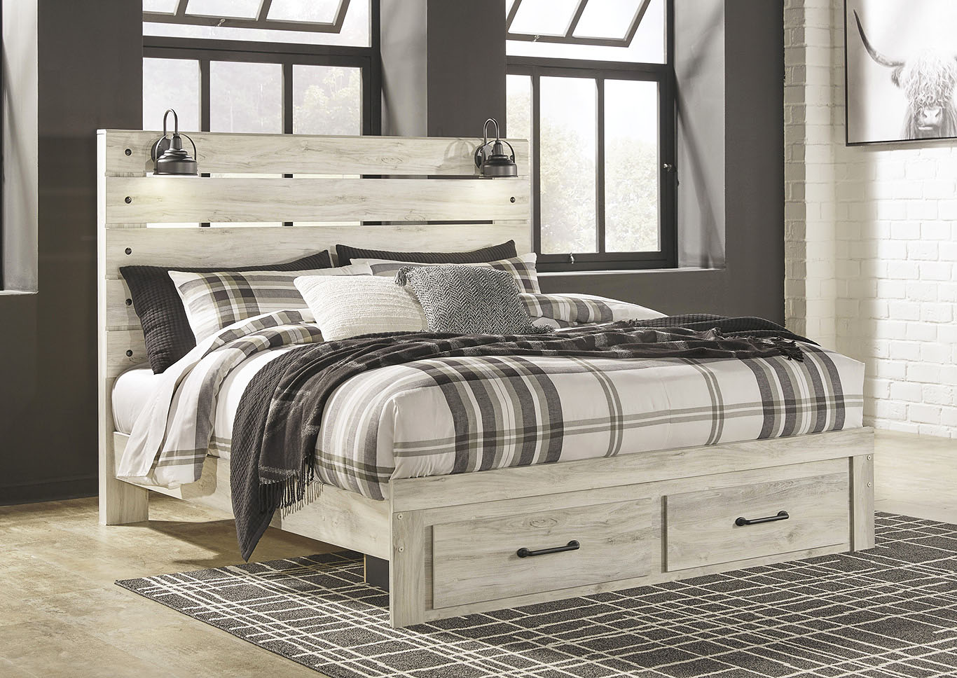 Cambeck King Panel Bed with 5 Storage Drawers Jarons Cambeck King Panel Bed with 5 Storage Drawers Jarons