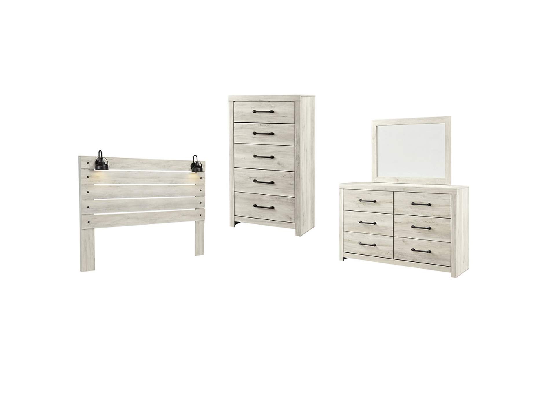 Cambeck King Panel Headboard Bed with Mirrored Dresser and Chest,Signature Design By Ashley