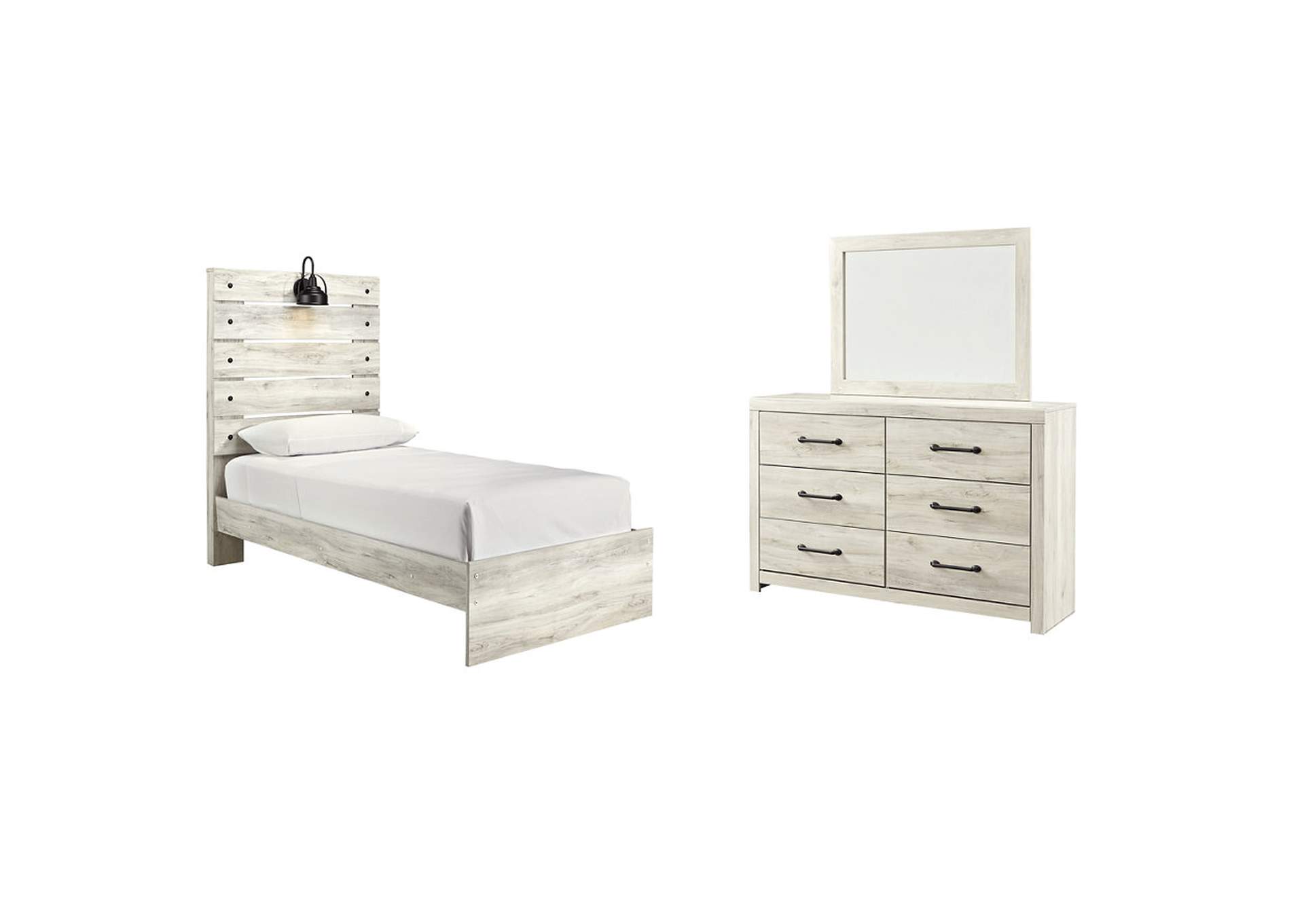 Cambeck Twin Panel Bed with Mirrored Dresser,Signature Design By Ashley