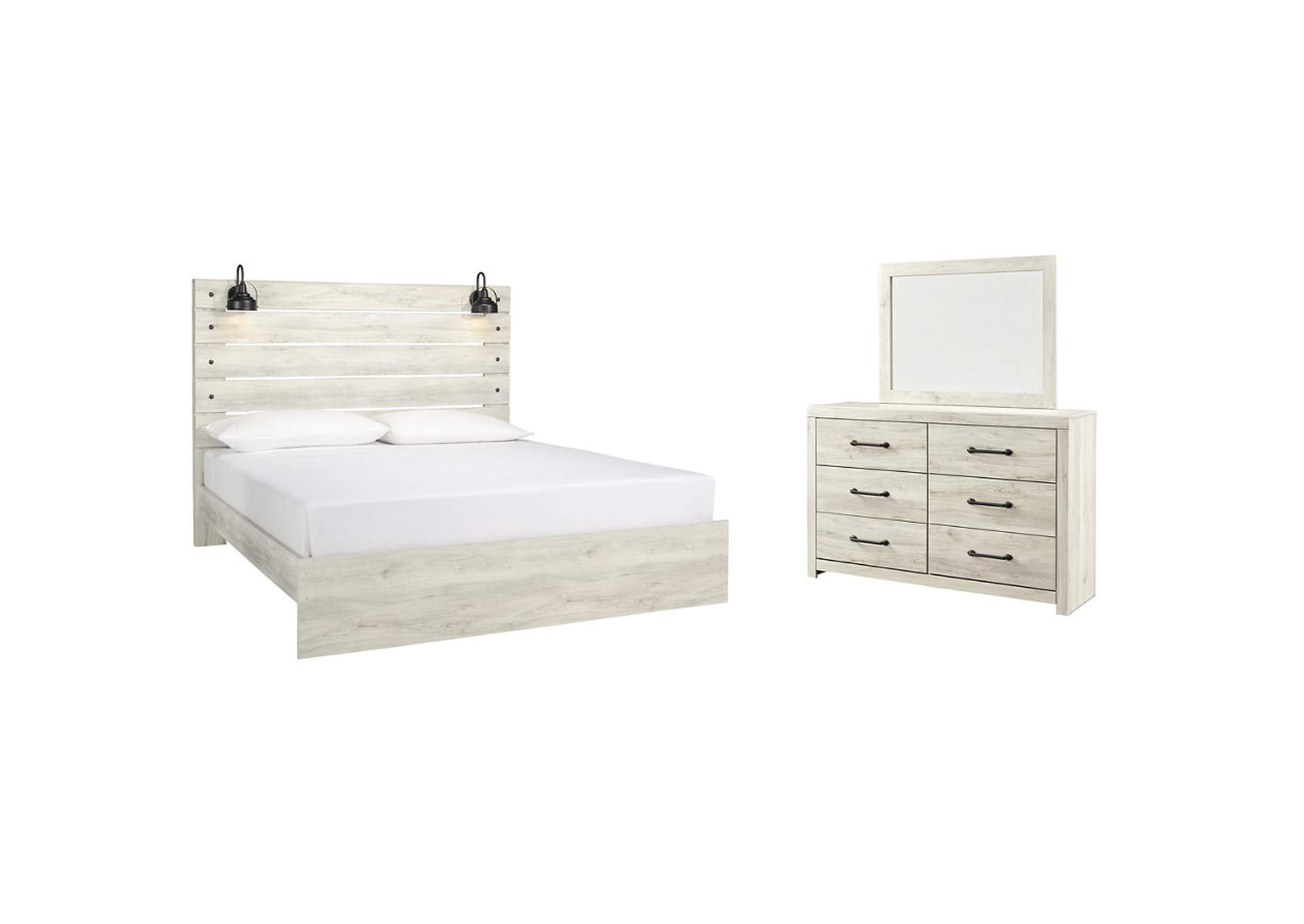 Cambeck King Panel Bed with Mirrored Dresser,Signature Design By Ashley