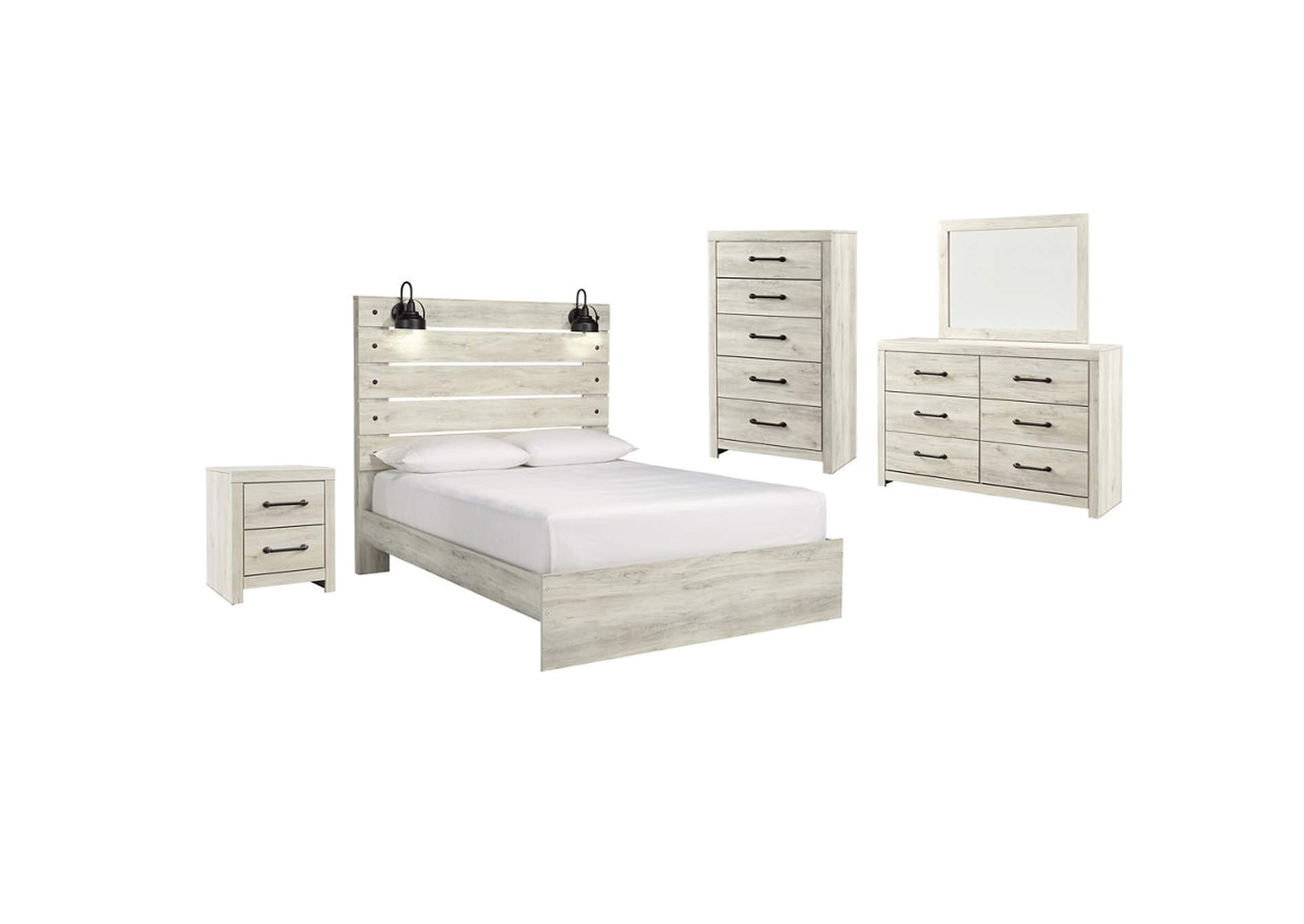 Cambeck Queen Panel Bed with Mirrored Dresser, Chest and Nightstand,Signature Design By Ashley