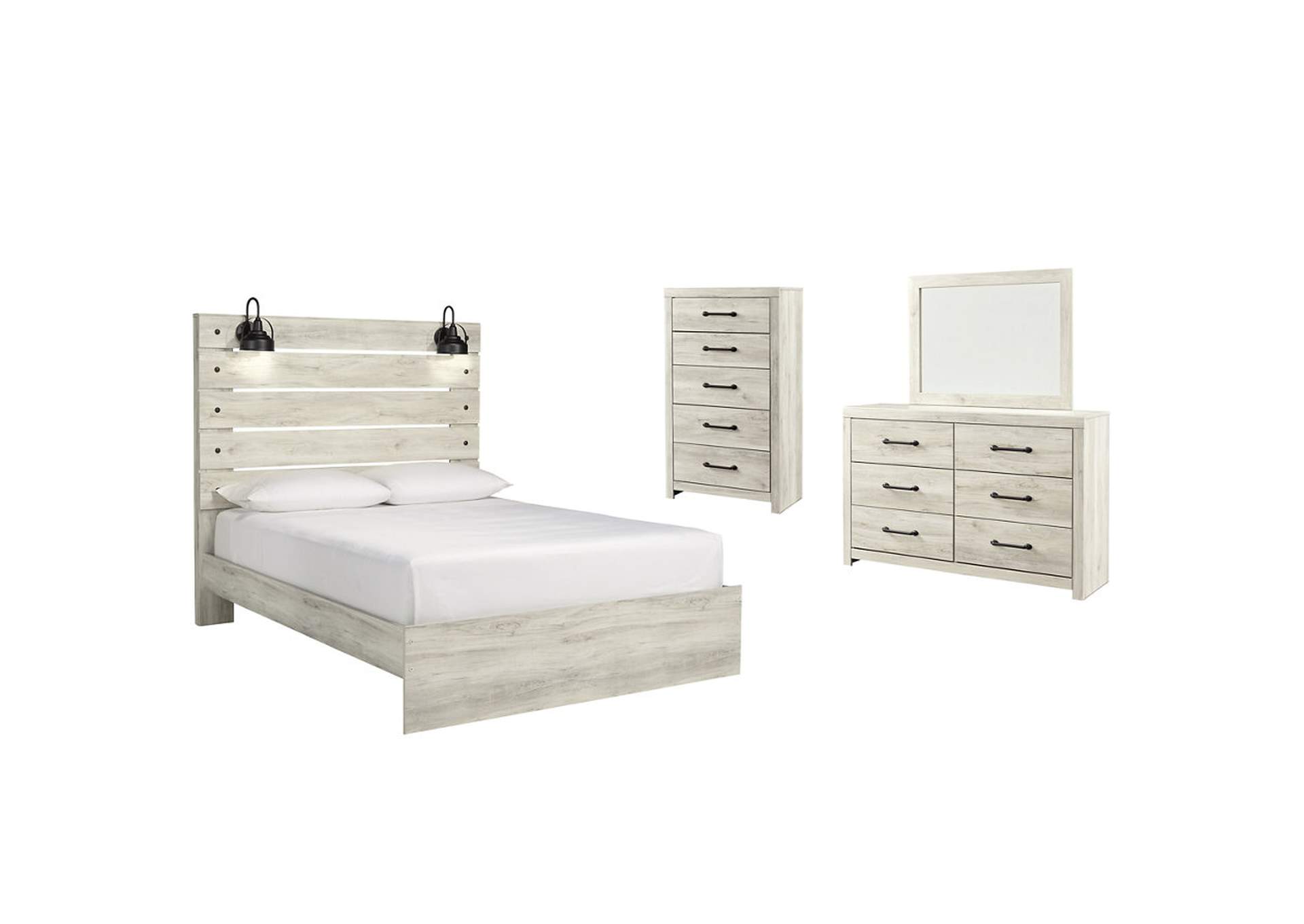 Cambeck Queen Panel Bed with Mirrored Dresser and Chest,Signature Design By Ashley