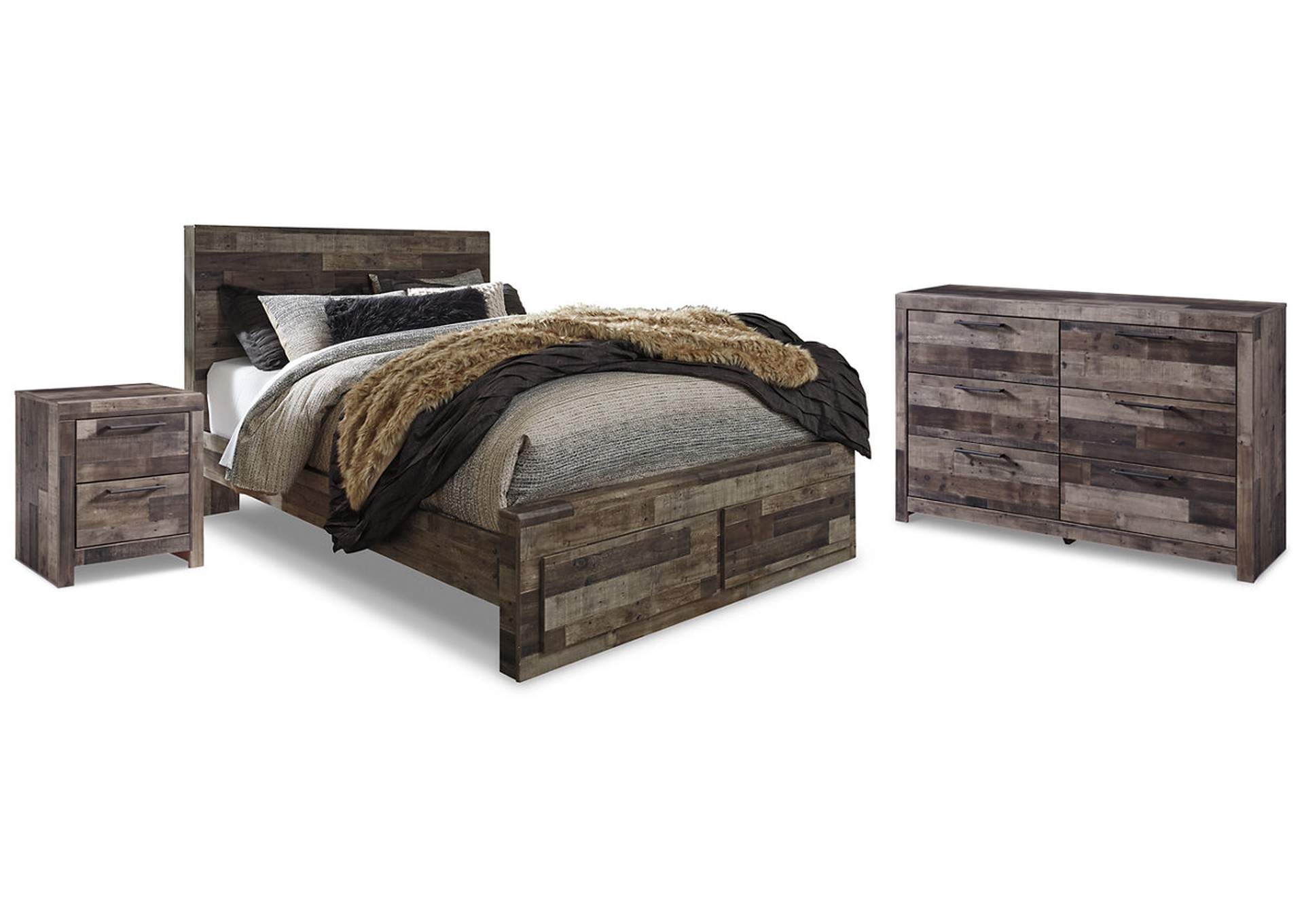 Derekson Queen Panel Storage Bed, Dresser and Nightstand,Signature Design By Ashley