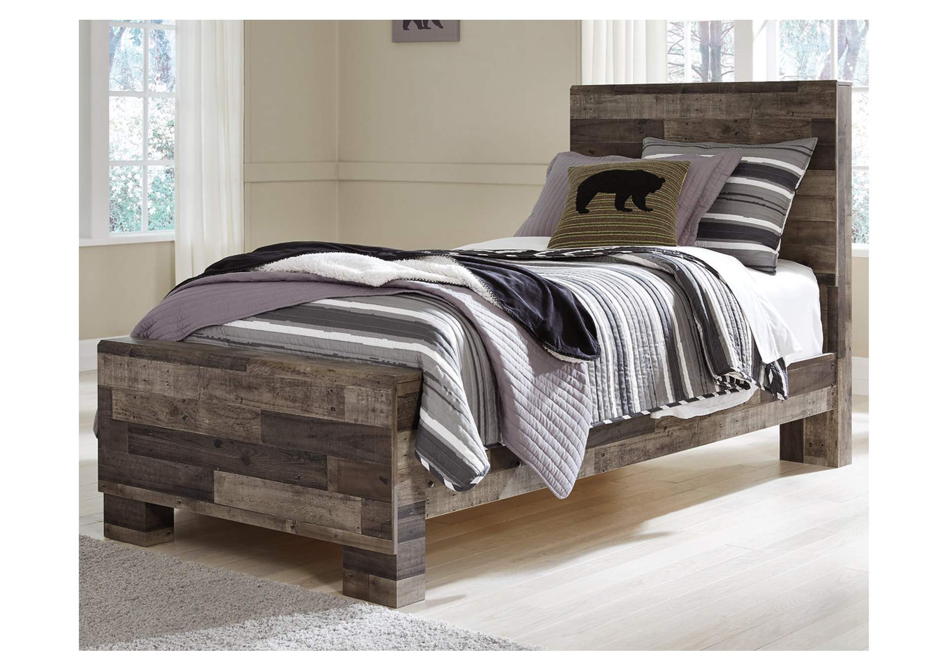 Derekson Twin Panel Bed with Dresser,Benchcraft