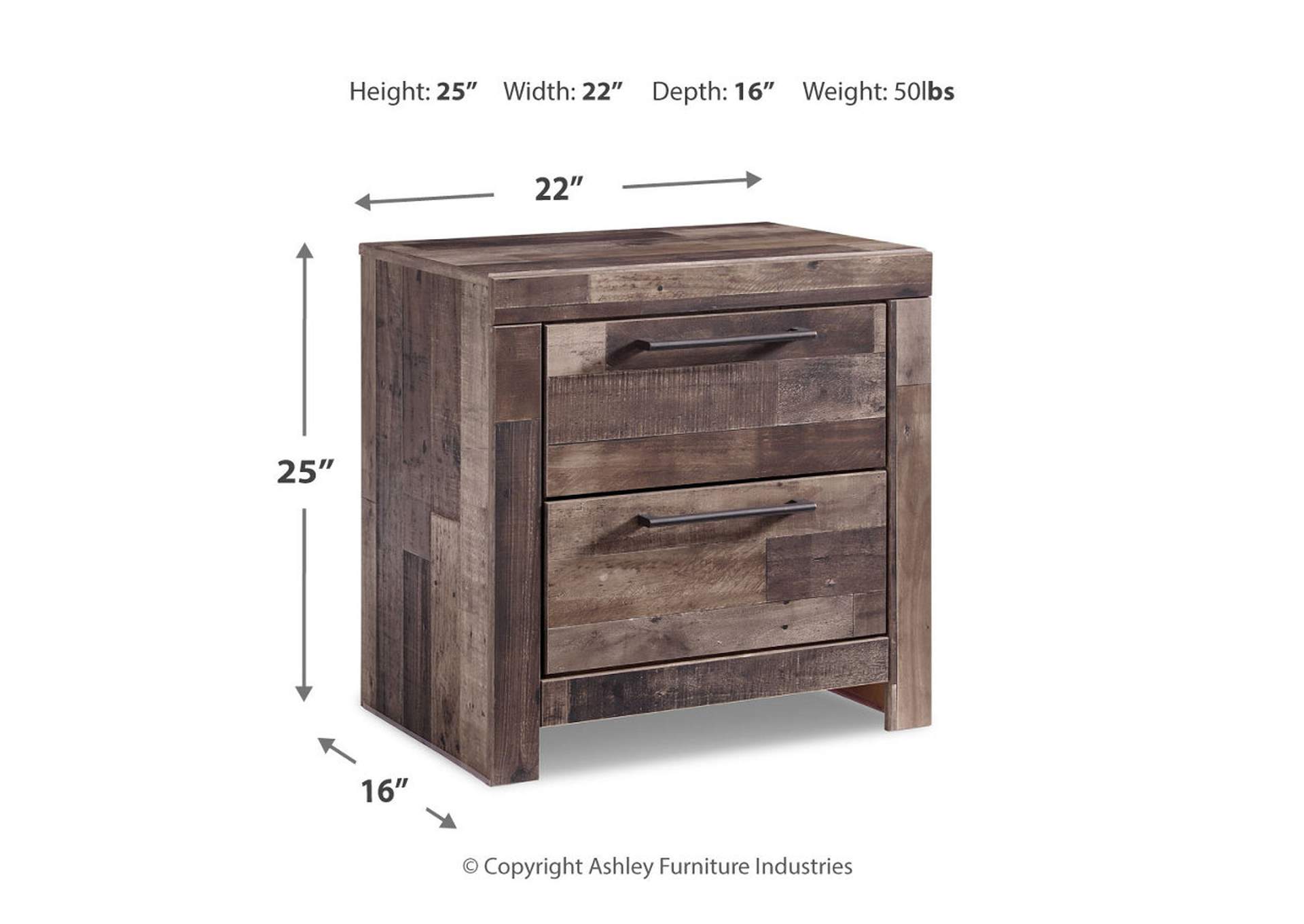 Derekson Multi Gray Two Drawer Nightstand,Direct To Consumer Express