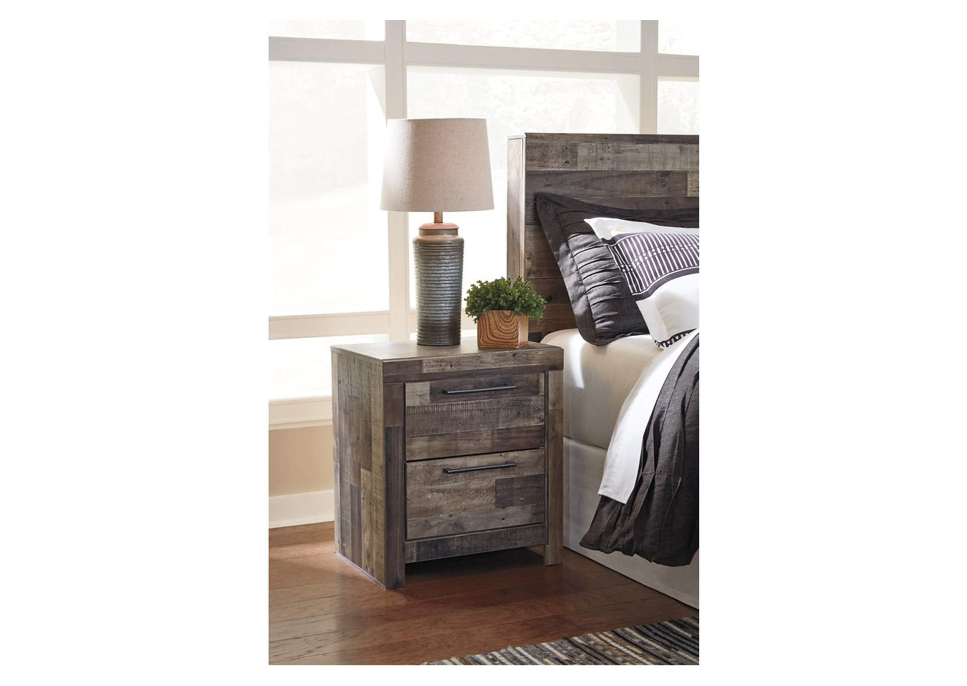 Derekson Multi Gray Two Drawer Nightstand,Direct To Consumer Express