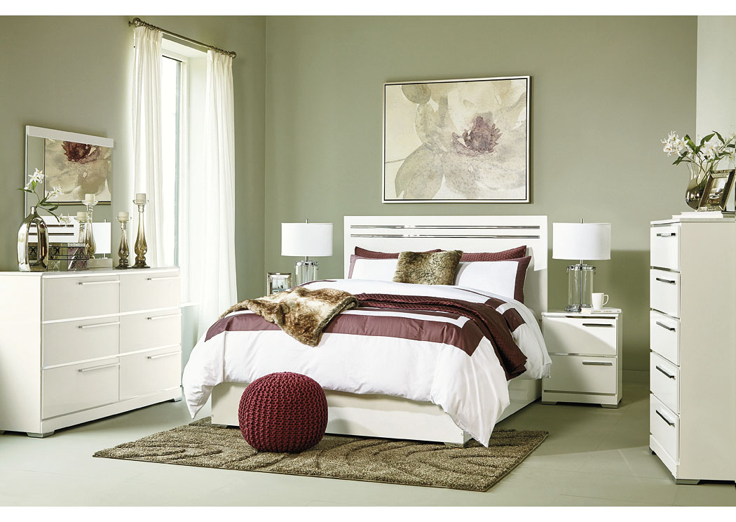 Brillaney White Queen Panel Bed w/Dresser, Mirror & Nightstand,ABF Signature Design by Ashley