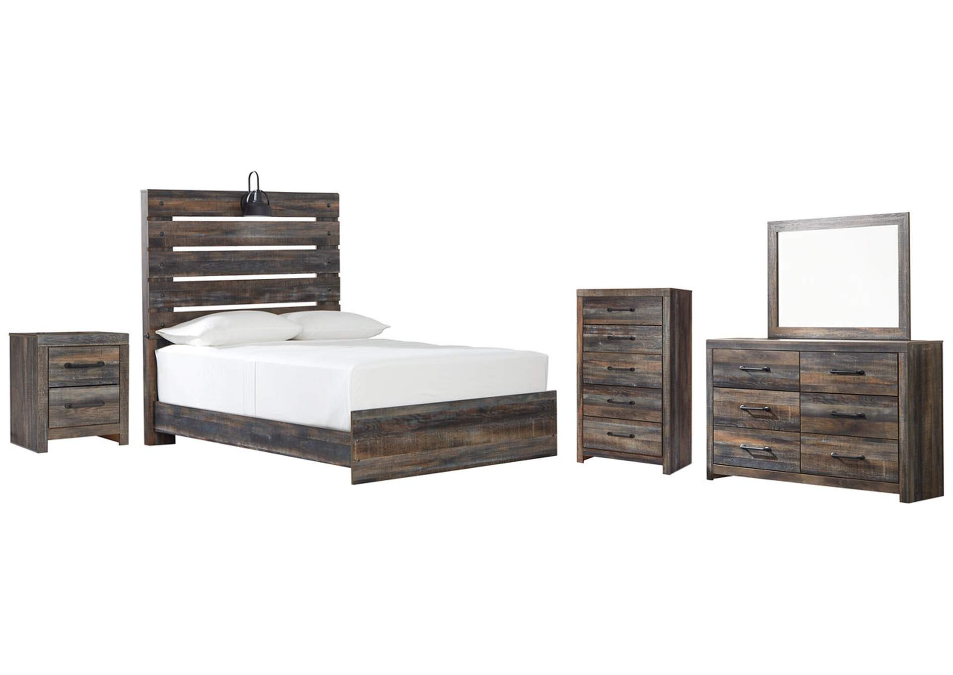 Drystan Full Panel Bed with Mirrored Dresser, Chest and Nightstand,Signature Design By Ashley
