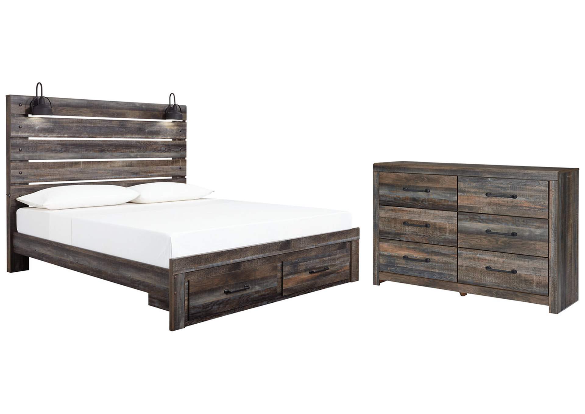 Drystan King Panel Bed with Storage with Dresser,Signature Design By Ashley