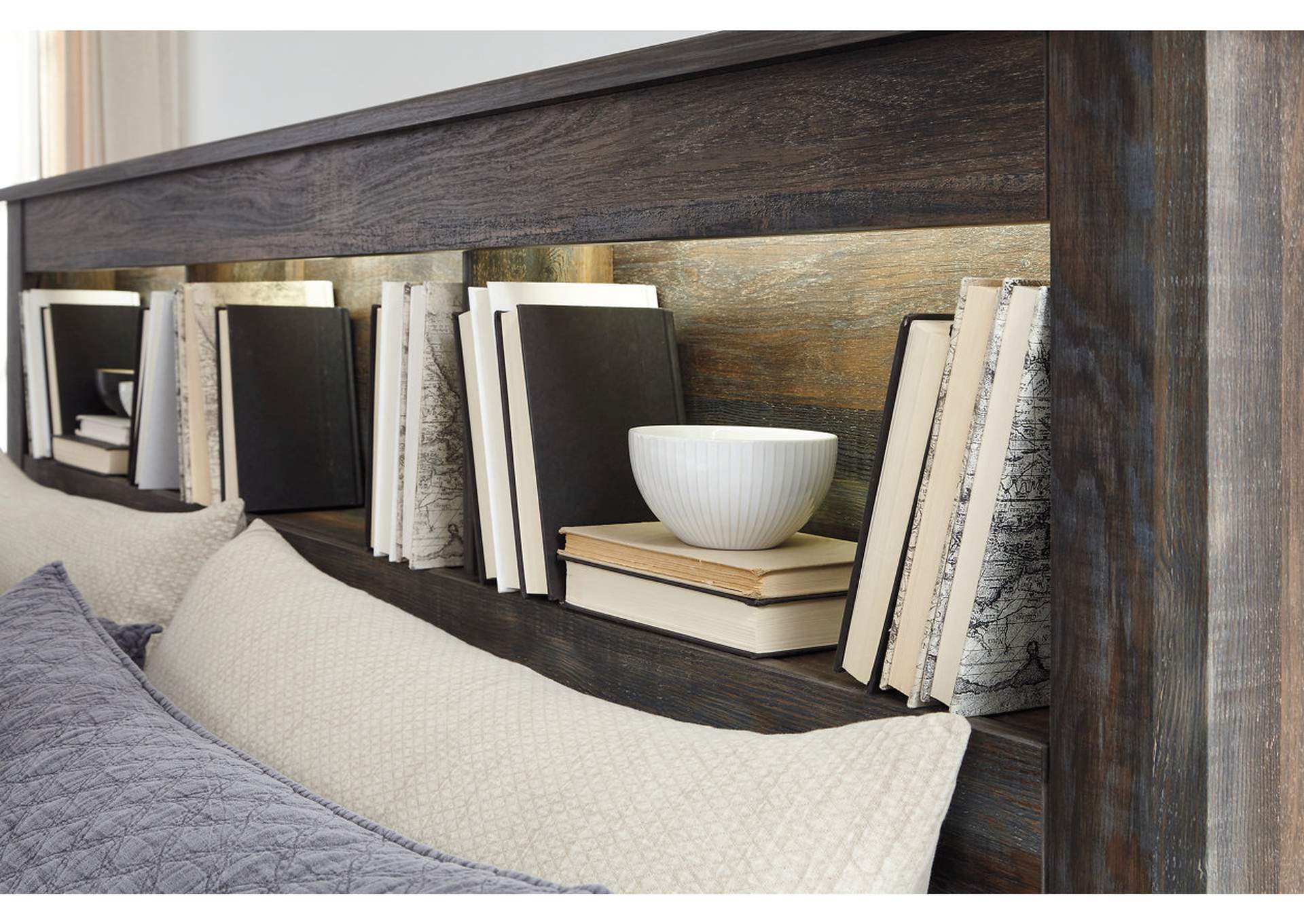 Drystan King/California King Bookcase Headboard Bed with Mirrored Dresser,Signature Design By Ashley