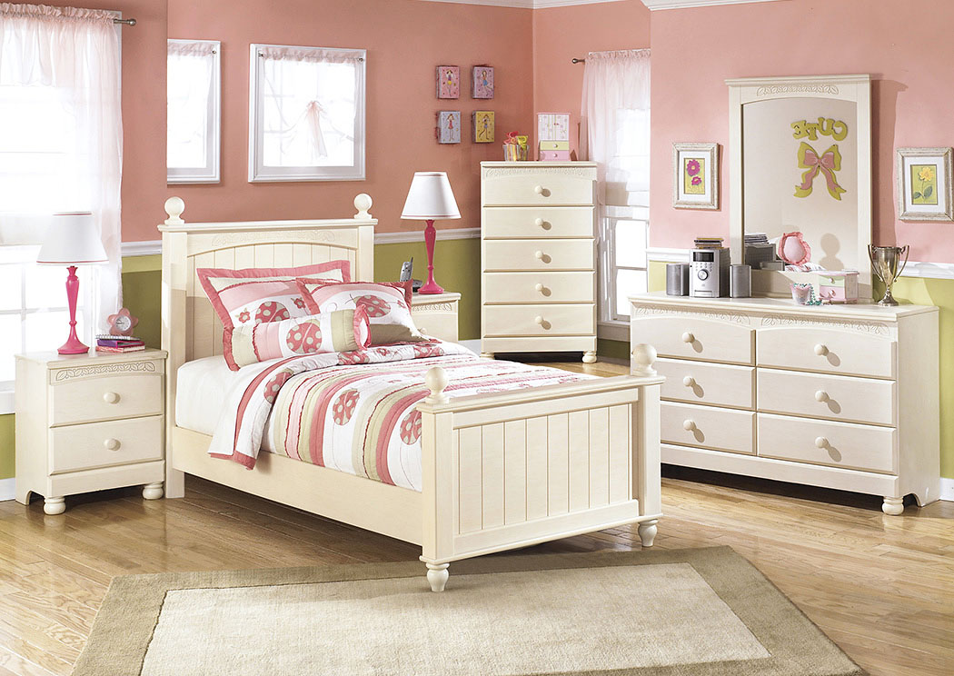 Cottage Retreat Twin Poster Bed, Dresser, Mirror & Night Stand,ABF Signature Design by Ashley