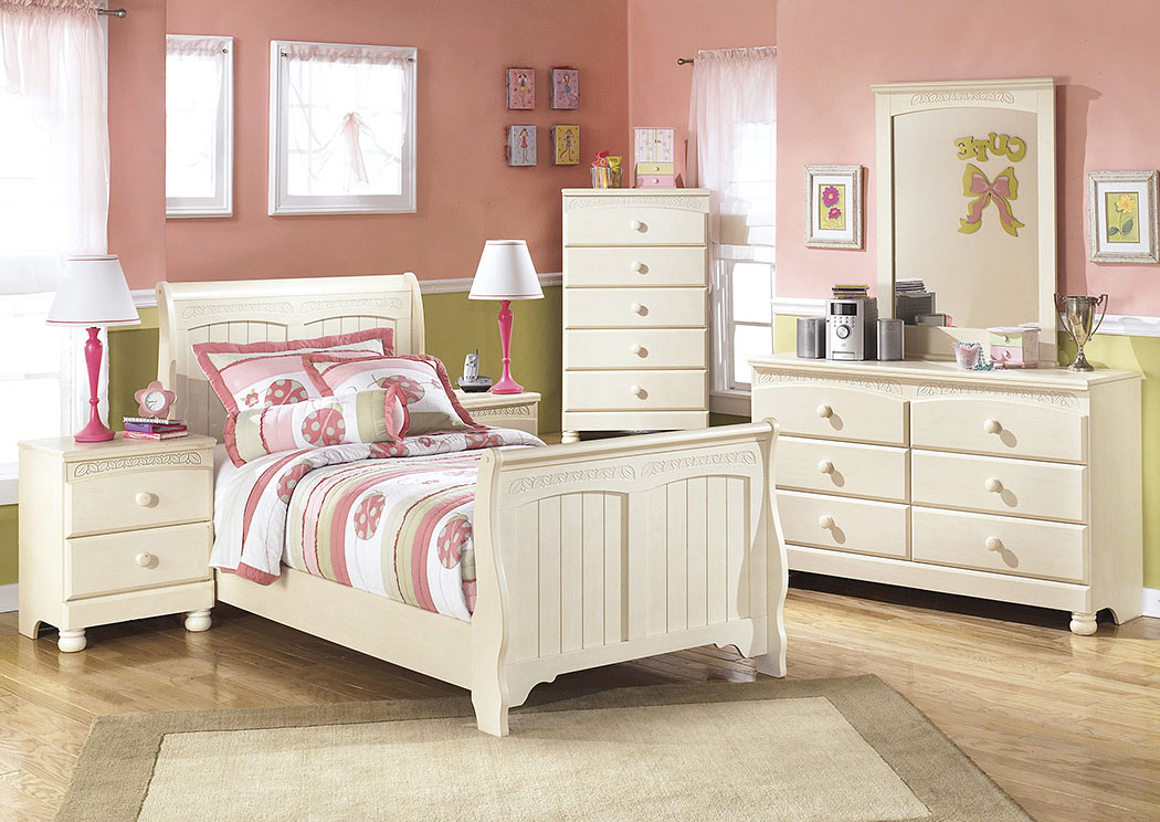 Cottage Retreat Twin Sleigh Bed, Dresser & Mirror,ABF Signature Design by Ashley