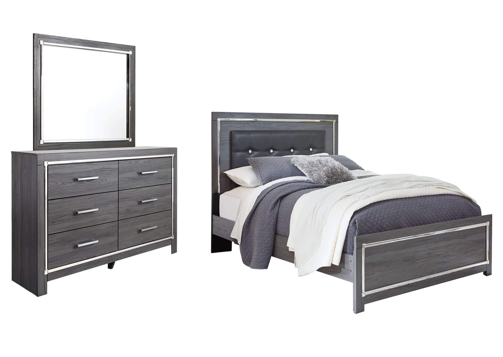Lodanna Queen Panel Bed with Mirrored Dresser,Signature Design By Ashley