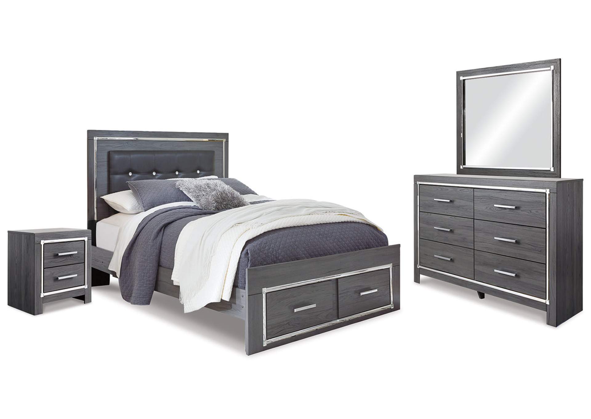 Lodanna Queen Storage Bed, Dresser, Mirror and 2 Nightstands,Signature Design By Ashley