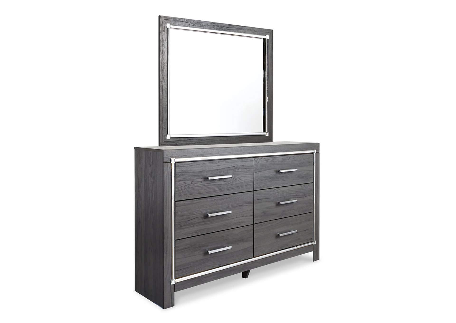 Lodanna King Panel Bed with Mirrored Dresser and Nightstand,Signature Design By Ashley