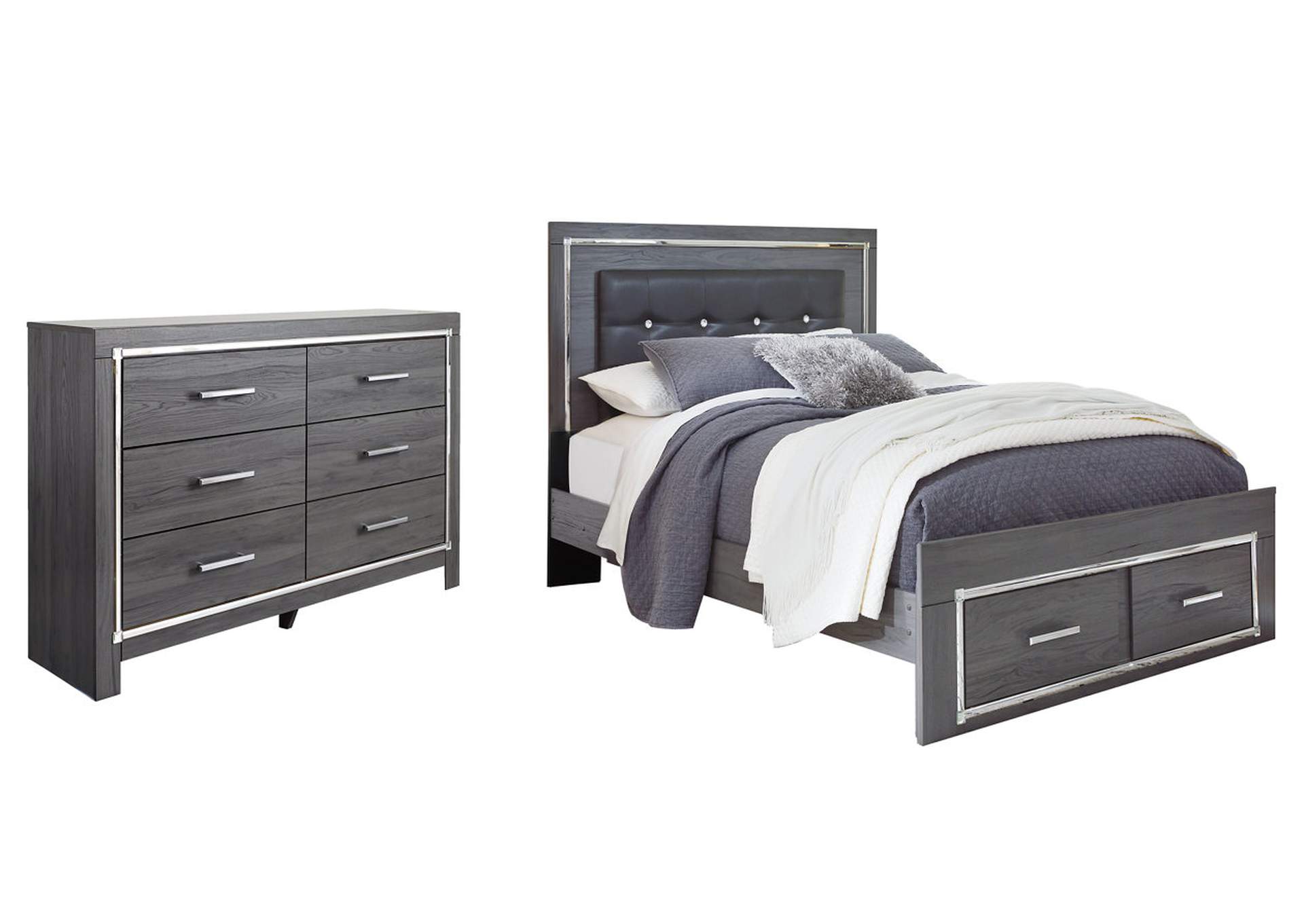 Lodanna Queen Panel Bed with 2 Storage Drawers with Dresser,Signature Design By Ashley