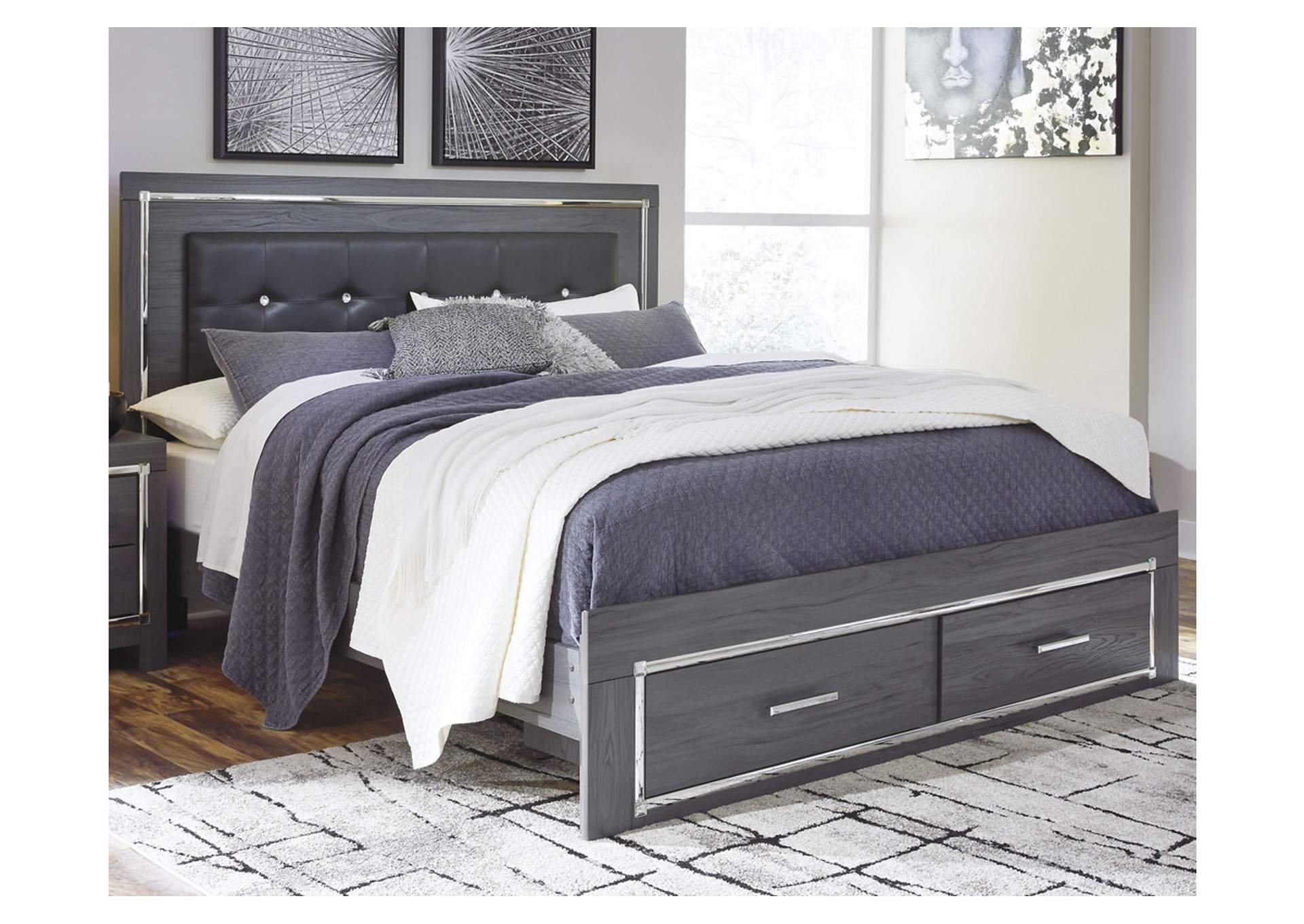 Lodanna King Panel Bed with 2 Storage Drawers,Signature Design By Ashley