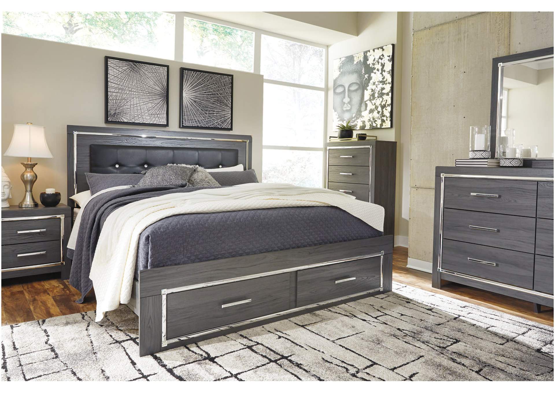 Lodanna King Panel Bed with 2 Storage Drawers,Signature Design By Ashley