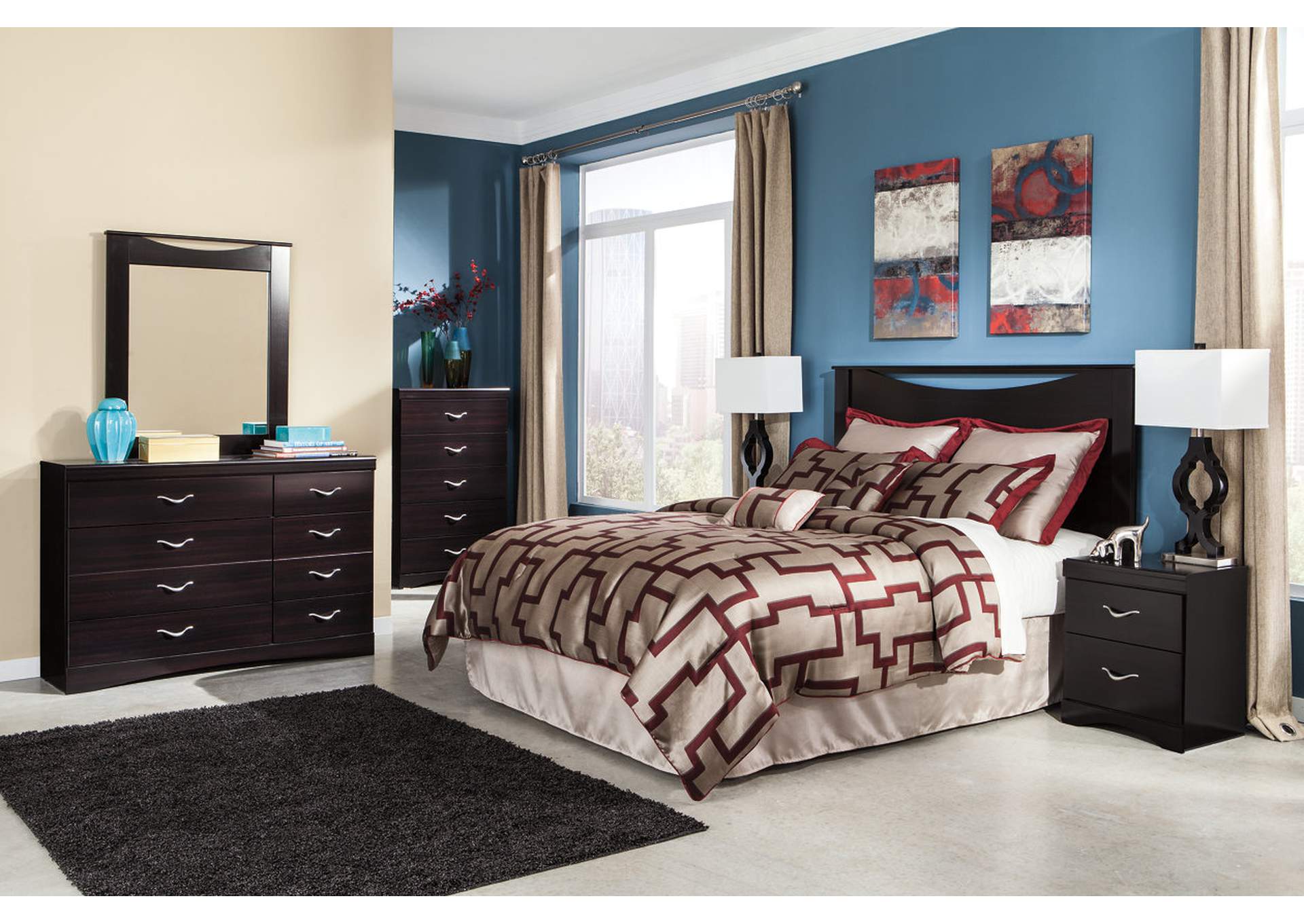 Zanbury Queen/Full Panel Headboard w/Dresser, Mirror and Nightstand,ABF Signature Design by Ashley