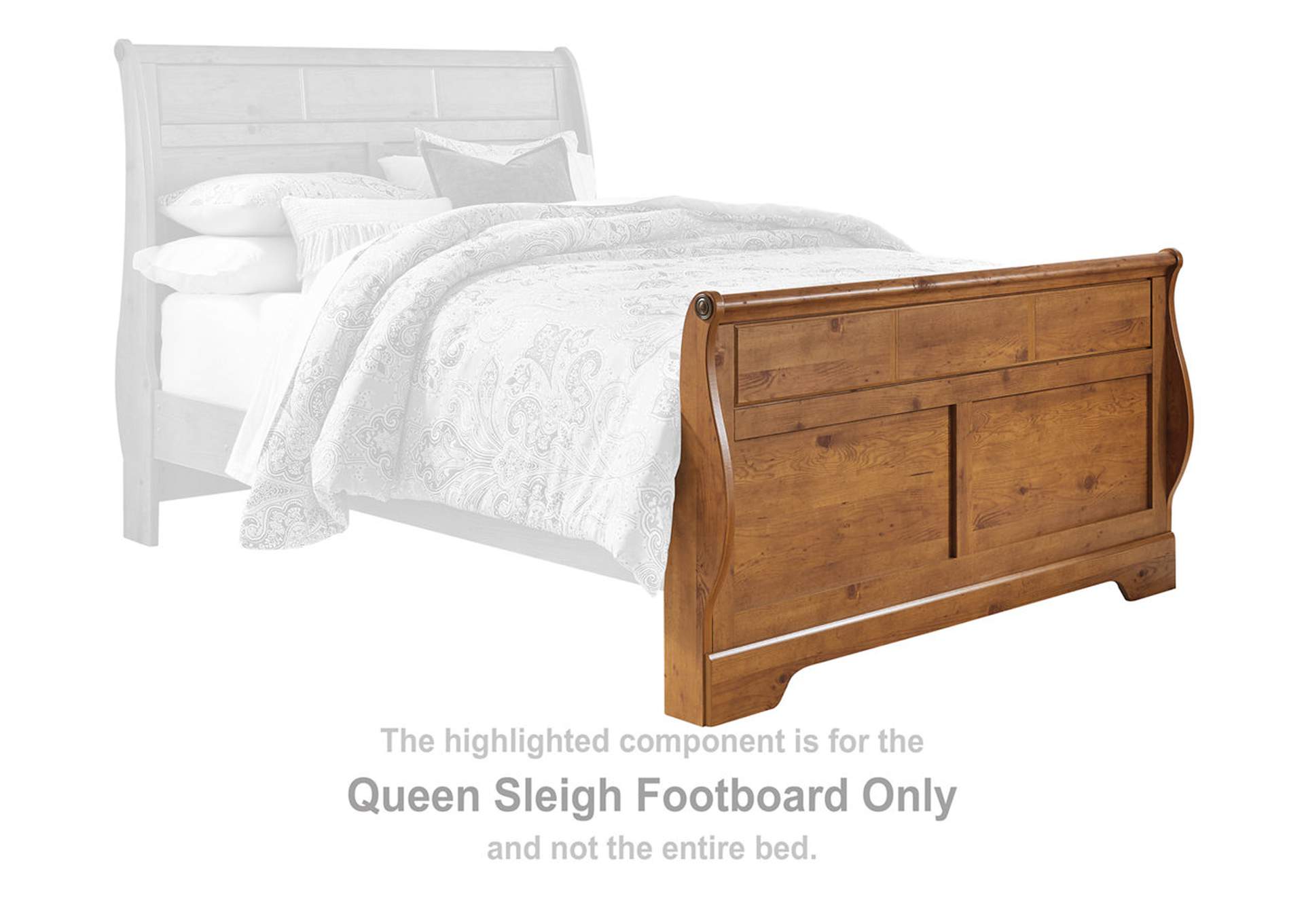 Bittersweet Queen Sleigh Bed with Mirrored Dresser, Chest and 2