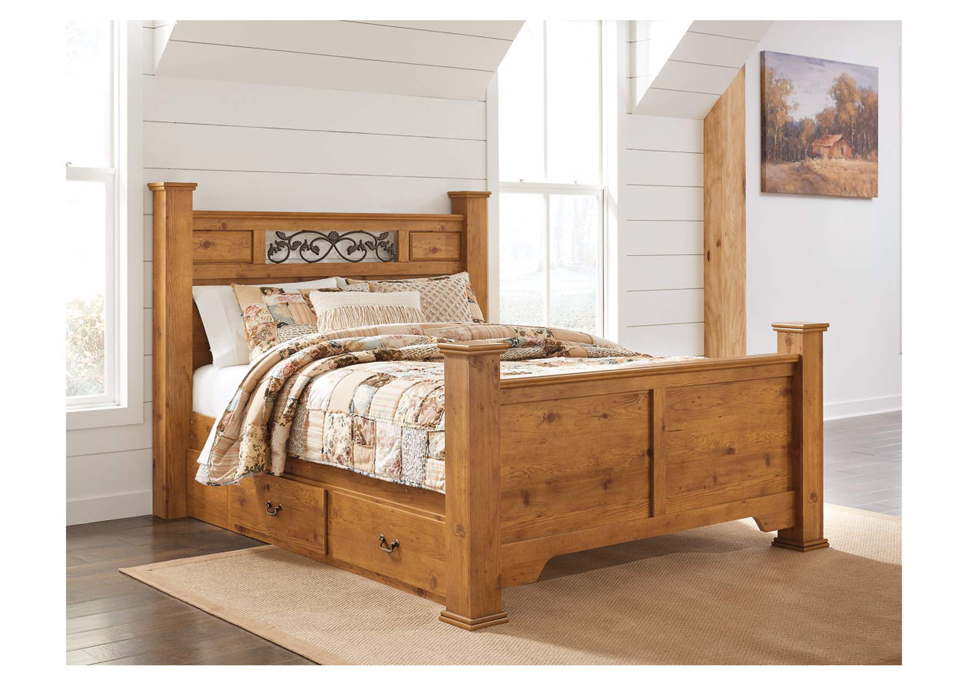 Bittersweet Queen Poster Bed with 2 Storage Drawers,Signature Design By Ashley