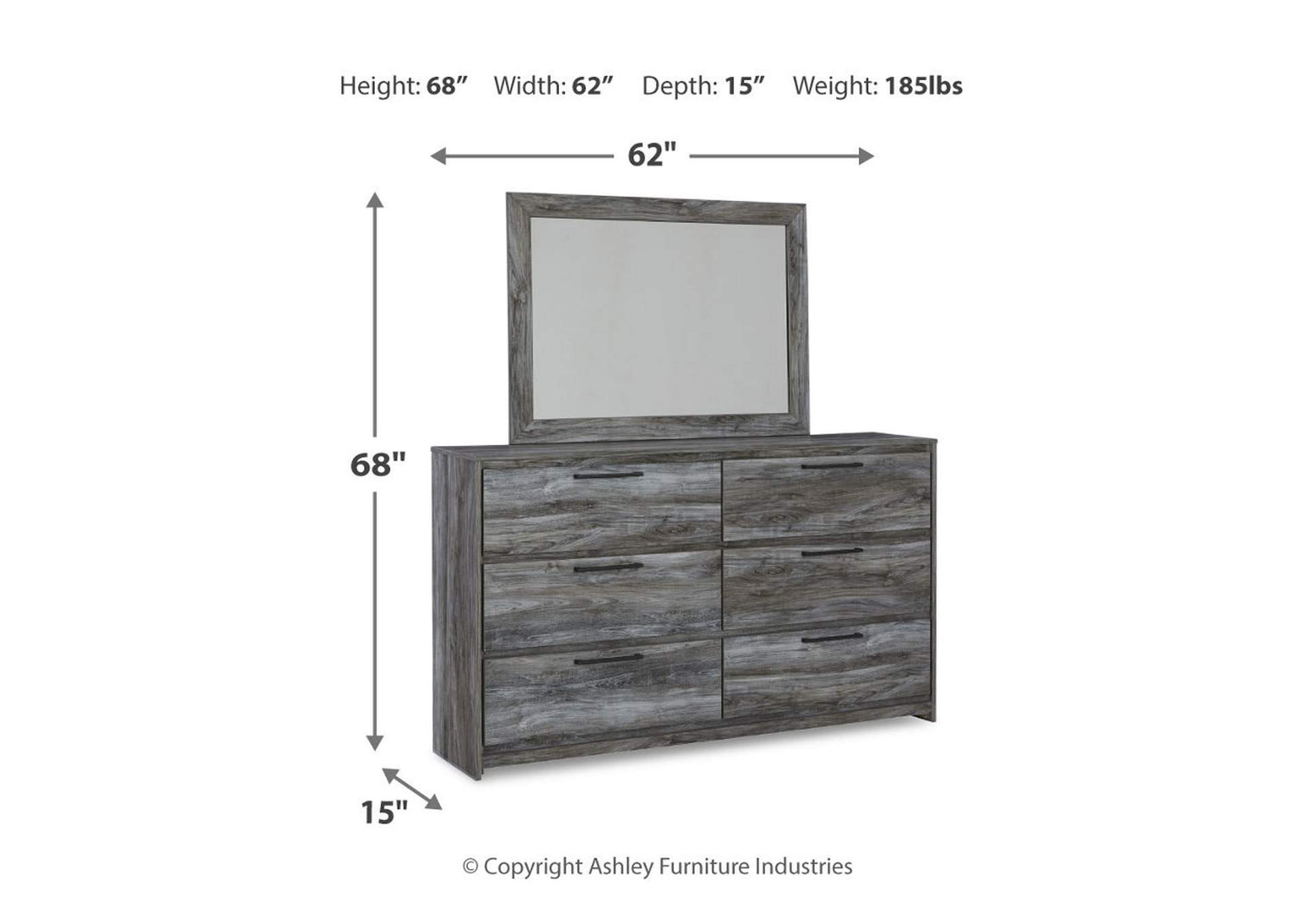 Baystorm Queen Panel Headboard with Mirrored Dresser,Signature Design By Ashley