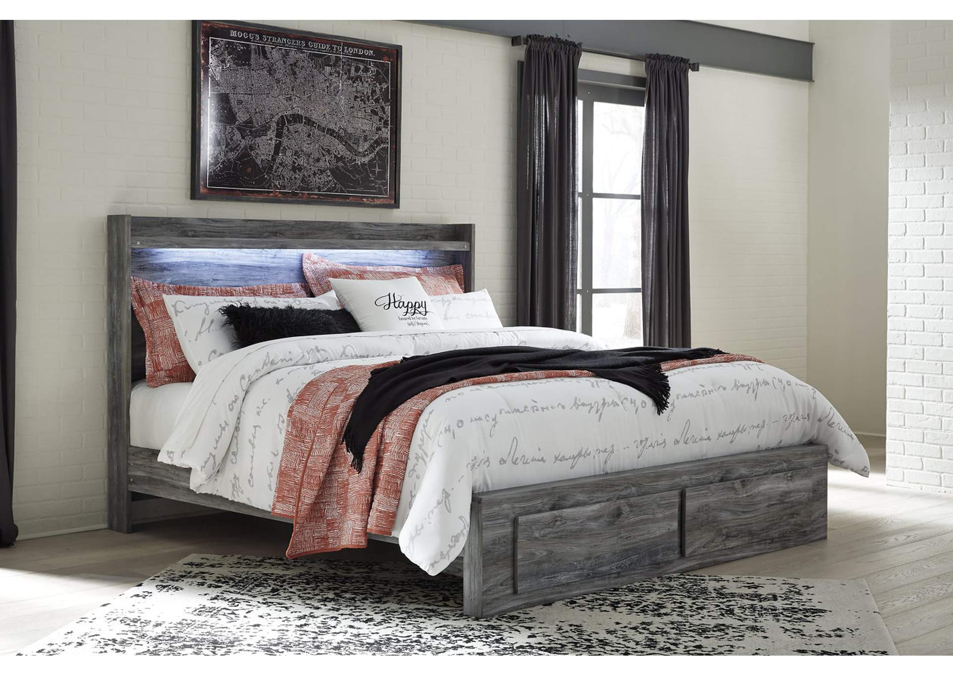 Baystorm Gray King Platform Storage Bed,ABF Signature Design by Ashley