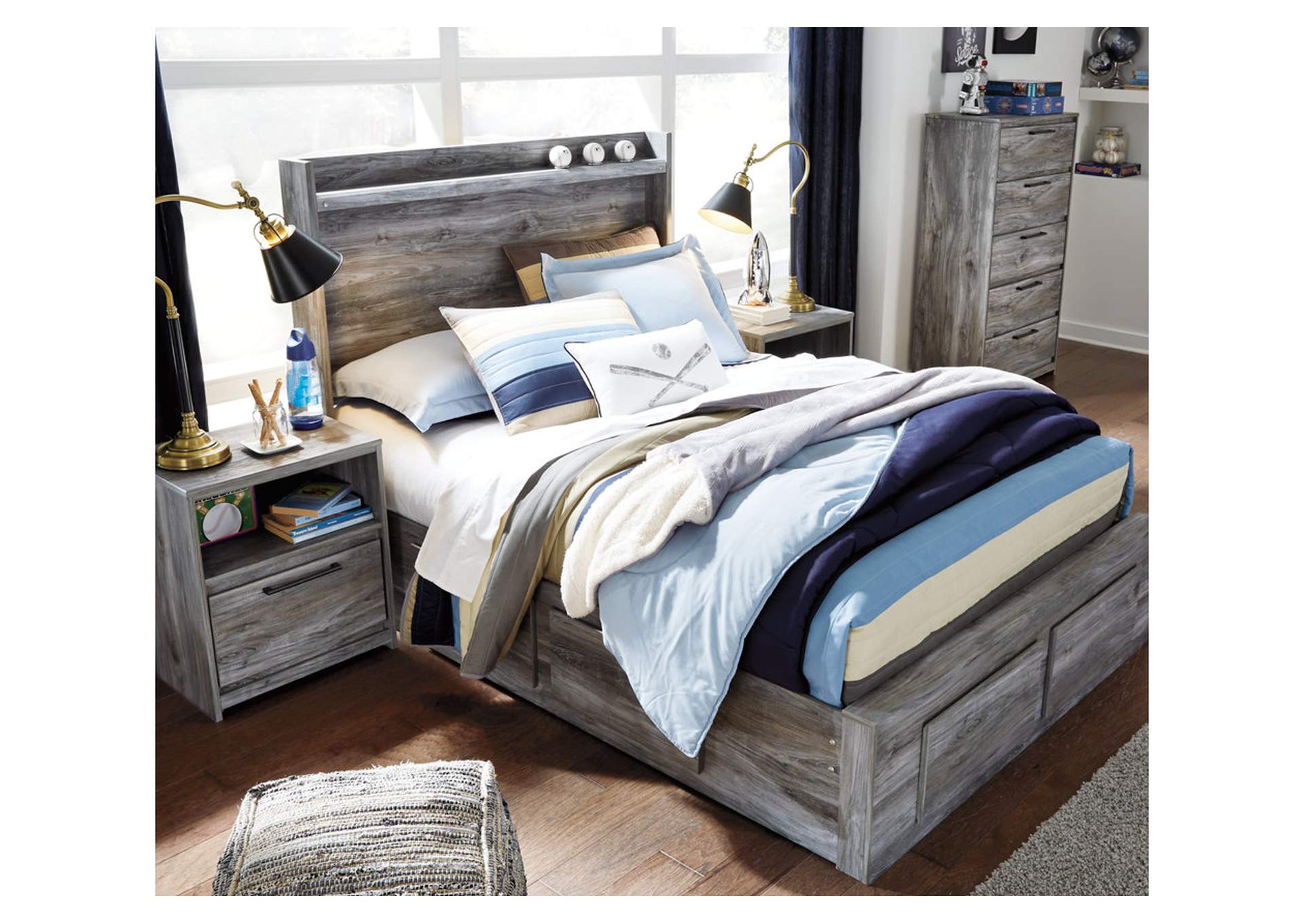 Baystorm Full Panel Bed with 6 Storage Drawers,Signature Design By Ashley