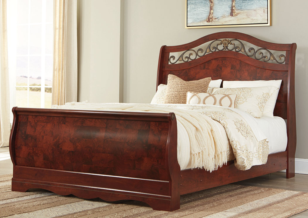 Delianna Reddish Brown Queen Sleigh Bed,ABF Signature Design by Ashley