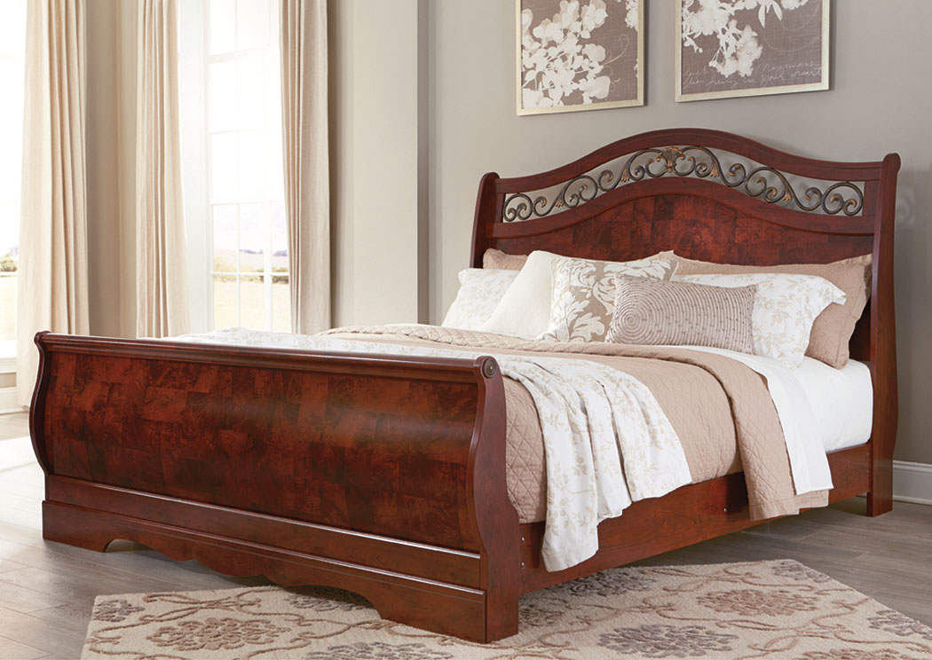 Delianna Reddish Brown King Sleigh Bed,ABF Signature Design by Ashley