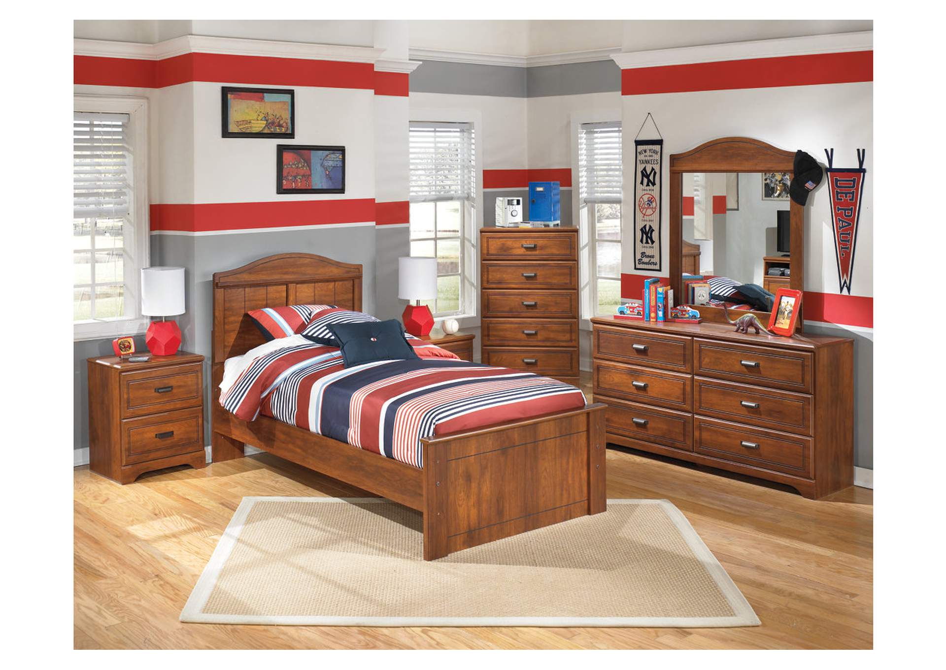 Barchan Twin Panel Bed, Dresser & Mirror,ABF Signature Design by Ashley