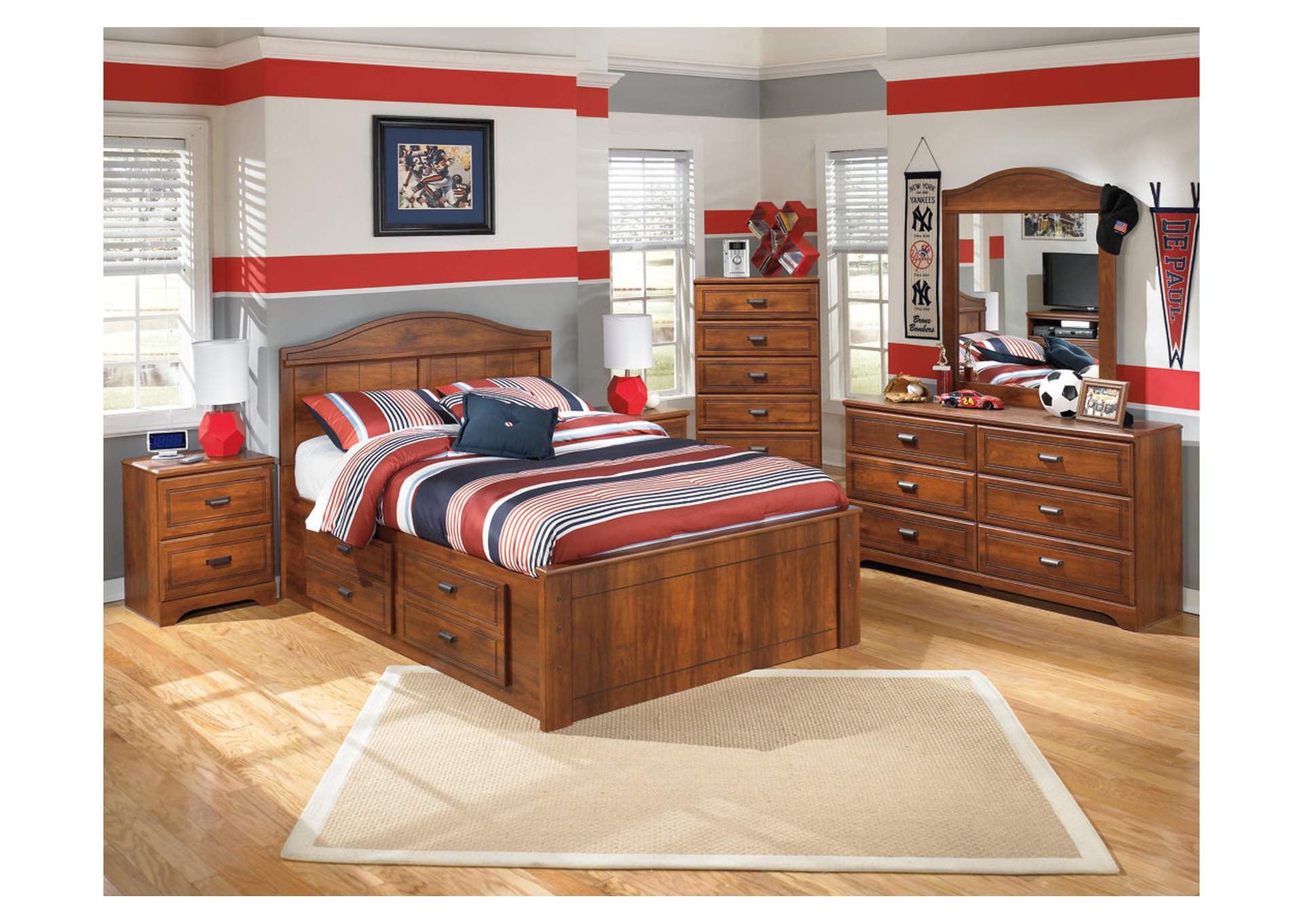 Barchan Full Panel Bed w/ Storage, Dresser & Mirror,ABF Signature Design by Ashley