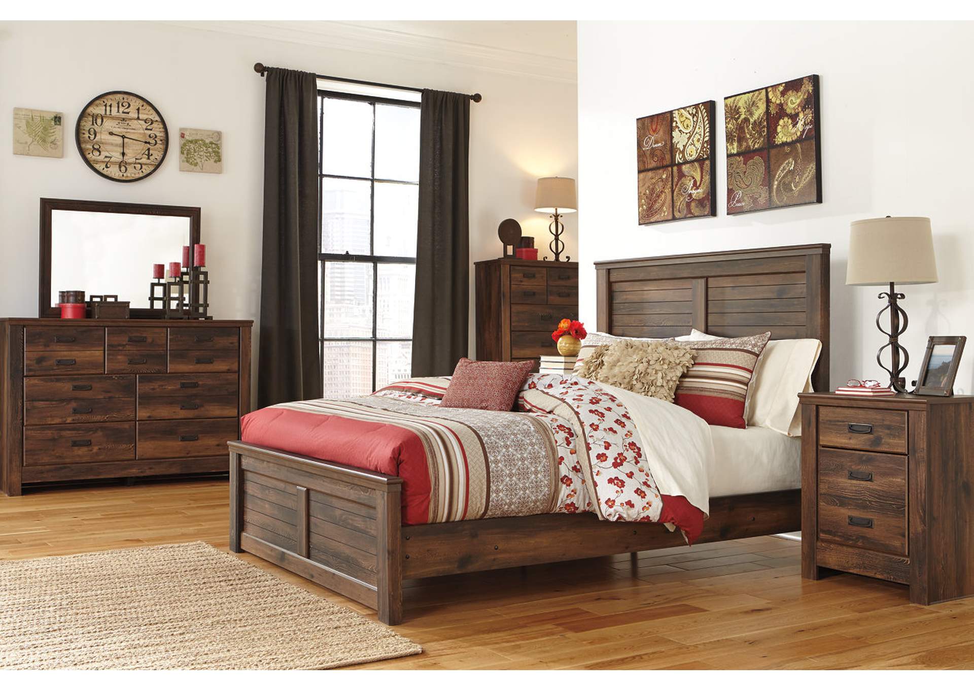 Quinden Queen Panel Bed w/Dresser, Mirror and Nightstand,ABF Signature Design by Ashley