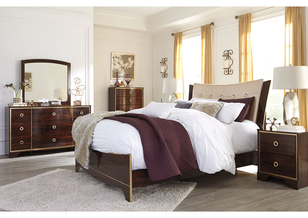 Lenmara Reddish Brown Queen Upholstered Bed,ABF Signature Design by Ashley