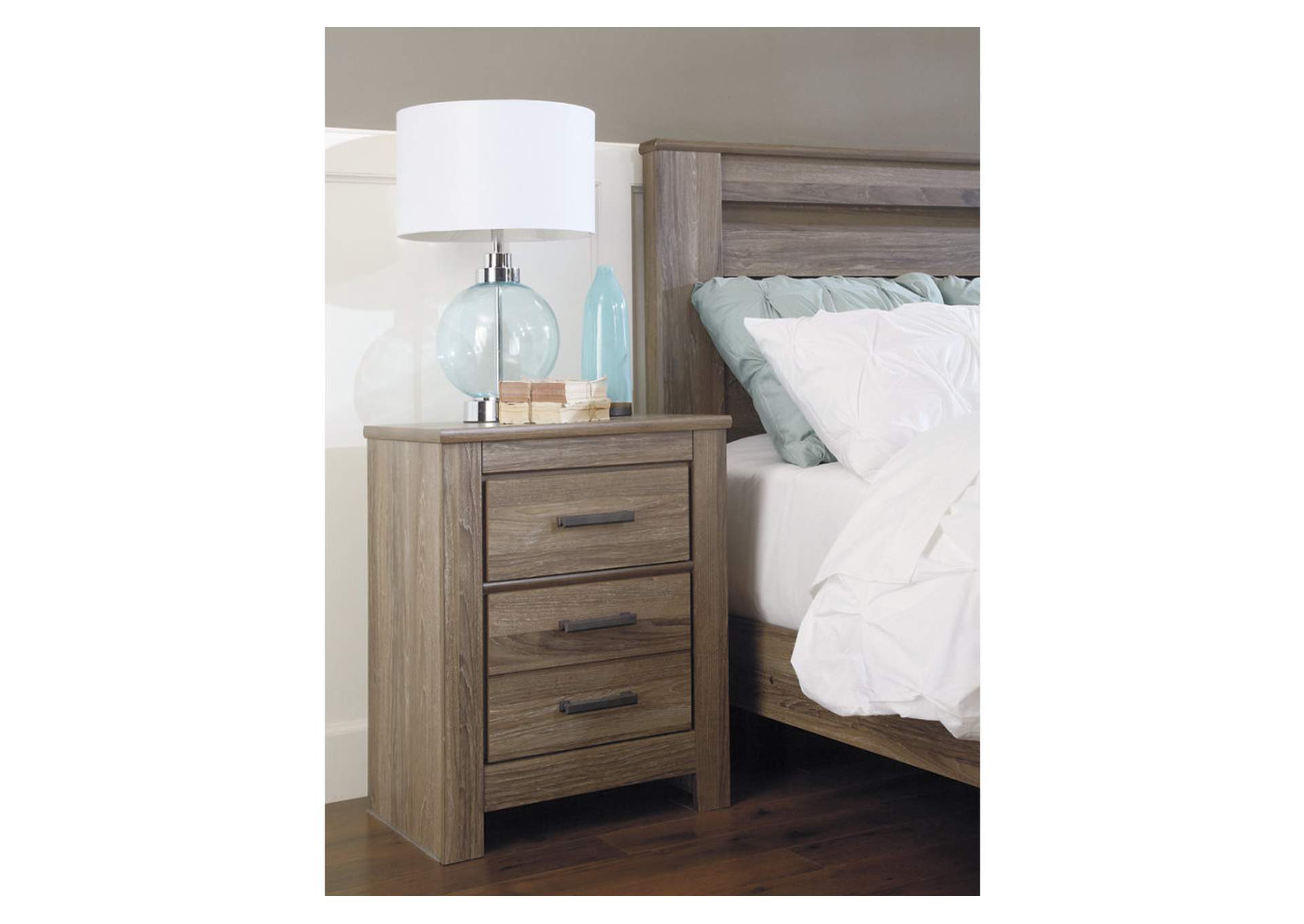 Zelen King/California King Panel Headboard Bed with Mirrored Dresser, Chest and Nightstand,Signature Design By Ashley