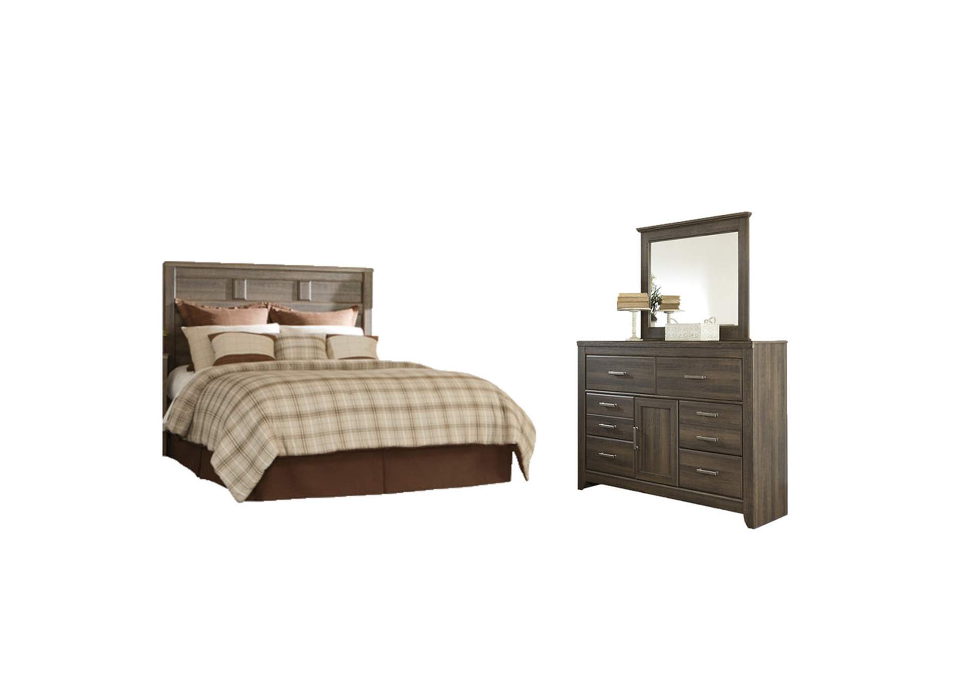 Juararo Queen Panel Headboard Bed with Mirrored Dresser,Signature Design By Ashley