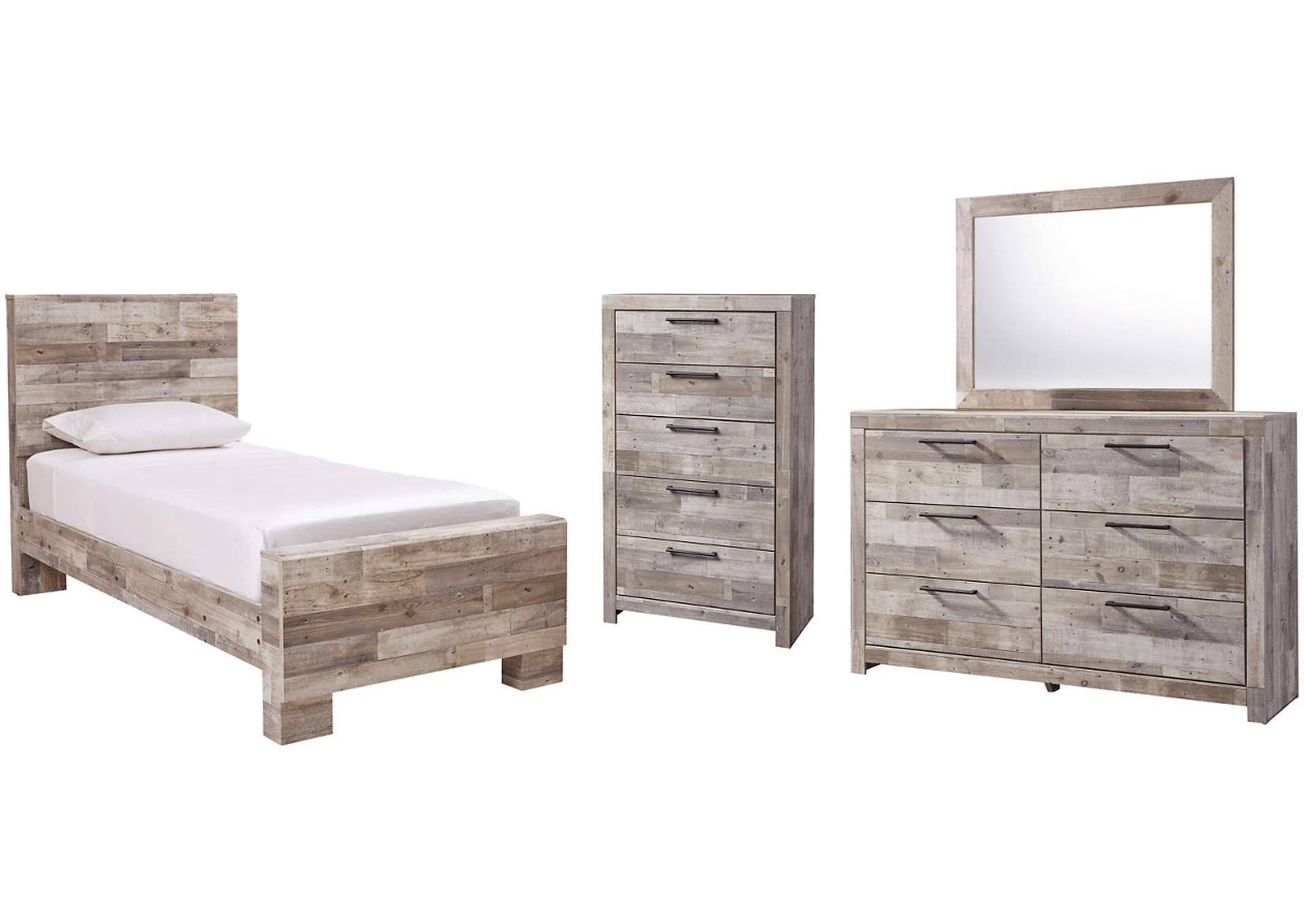 Effie Twin Panel Bed with Mirrored Dresser and Chest,Signature Design By Ashley