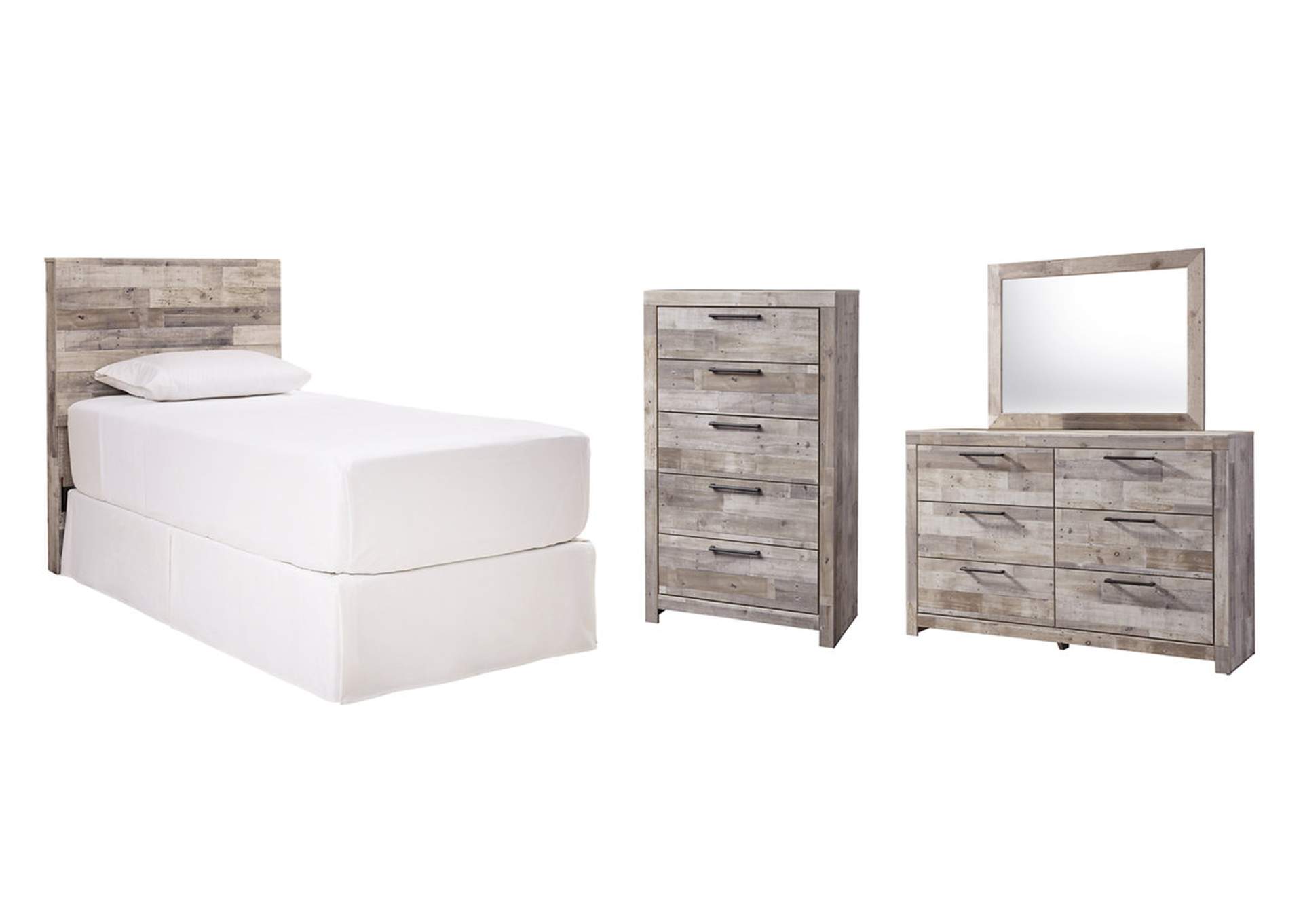 Effie Twin Panel Headboard Bed with Mirrored Dresser and Chest,Signature Design By Ashley