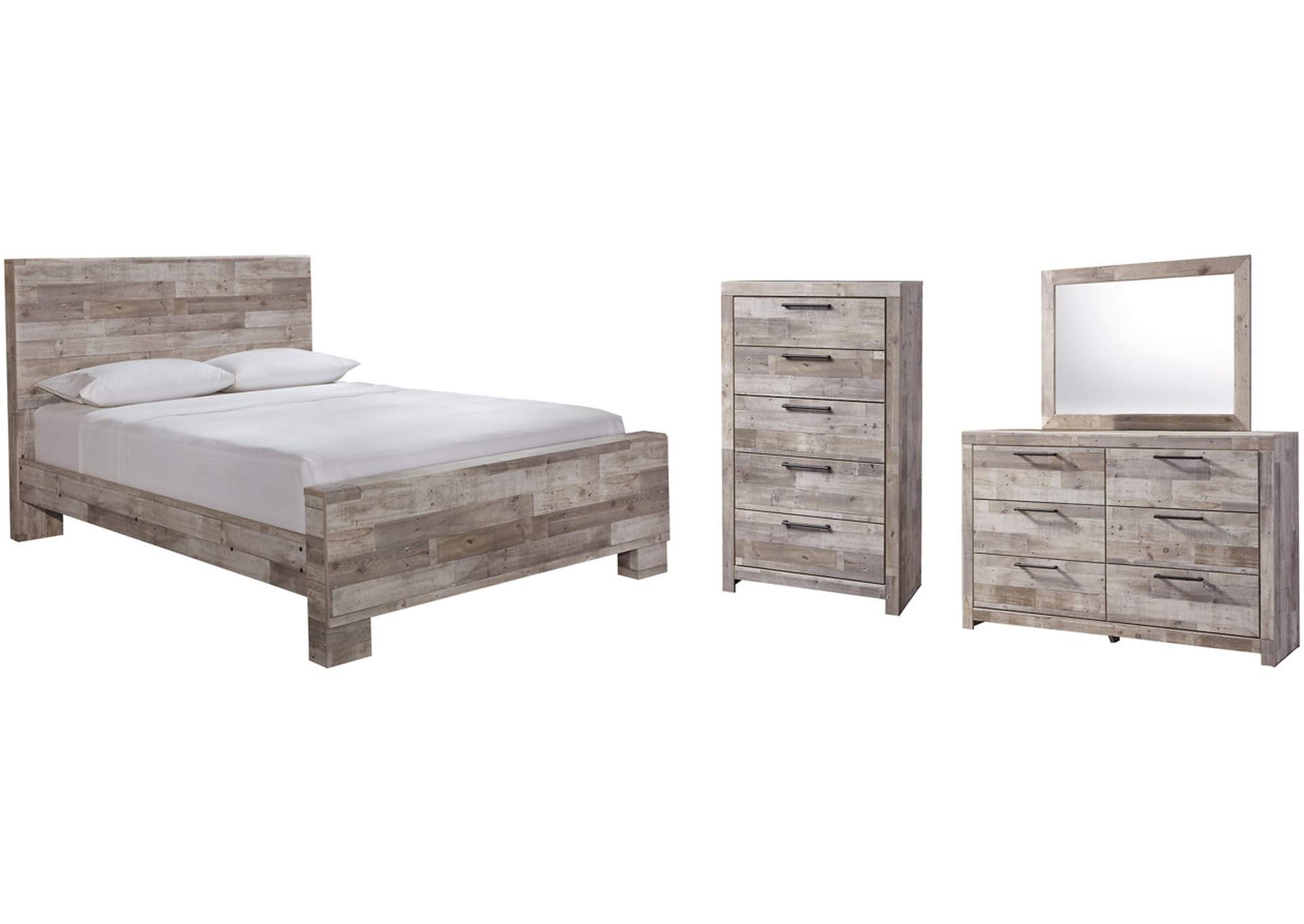 Effie Queen Panel Bed with Mirrored Dresser and Chest,Signature Design By Ashley