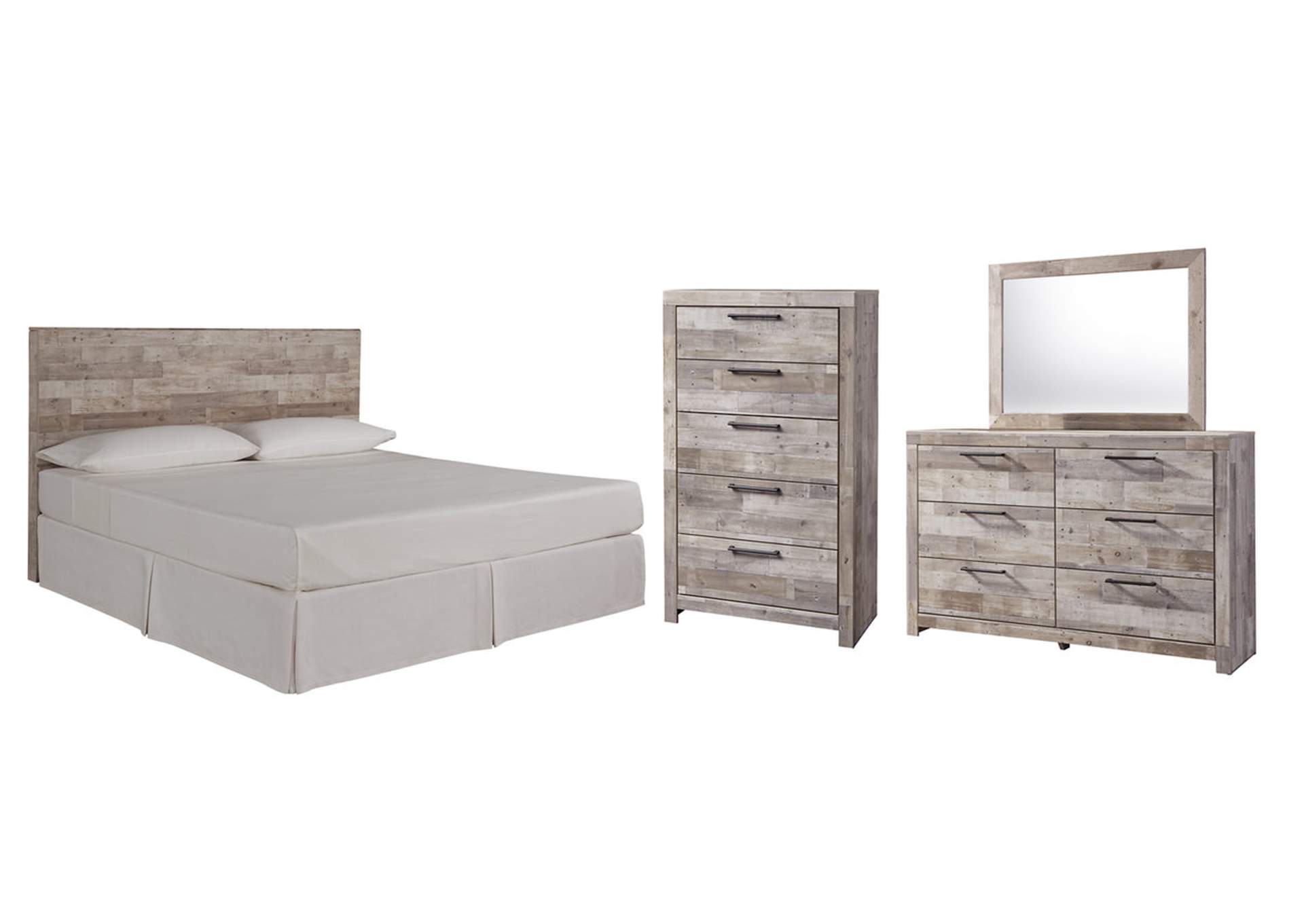 Effie King Panel Headboard Bed with Mirrored Dresser and Chest,Signature Design By Ashley