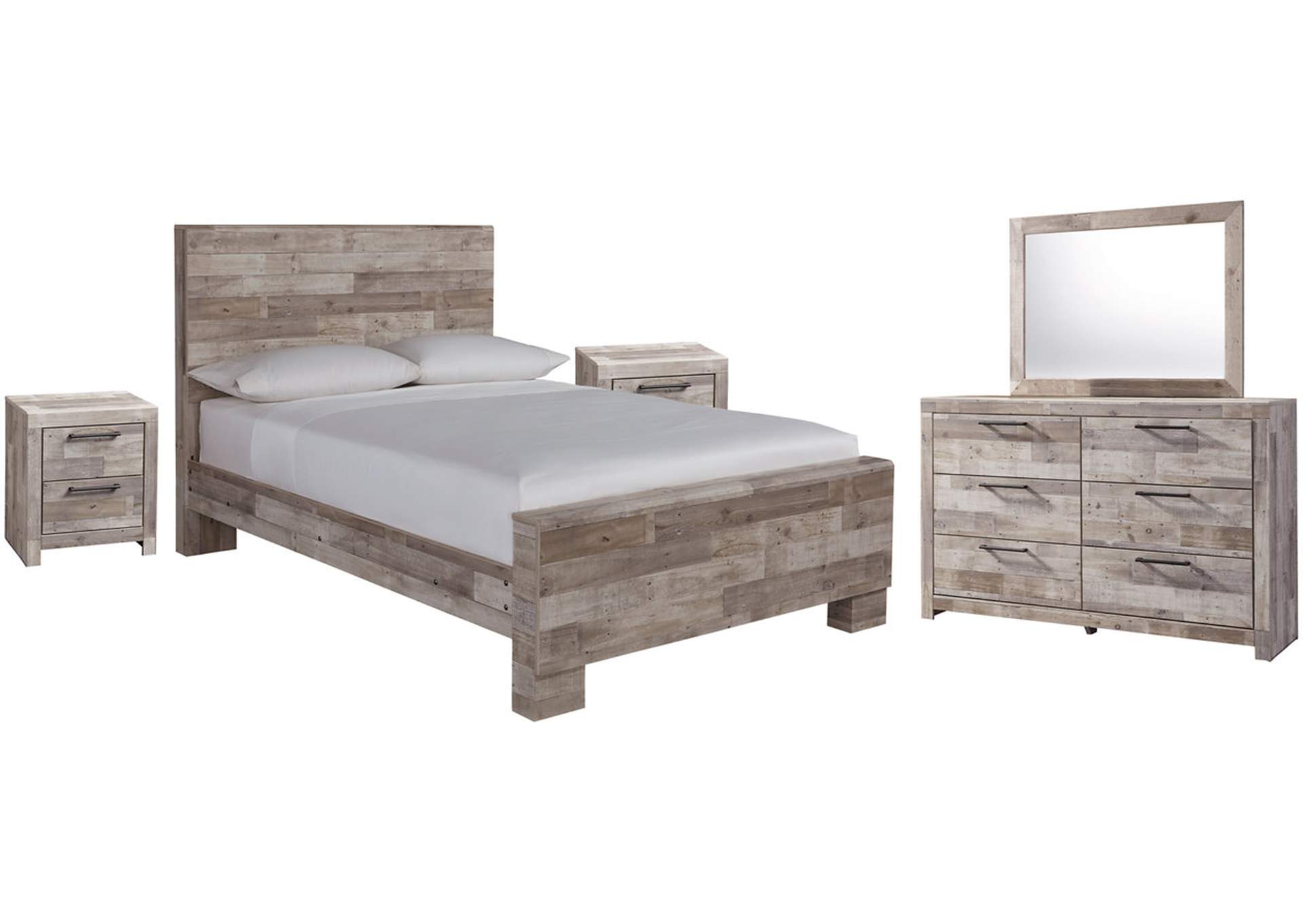 Effie Full Panel Bed with Mirrored Dresser and 2 Nightstands,Signature Design By Ashley
