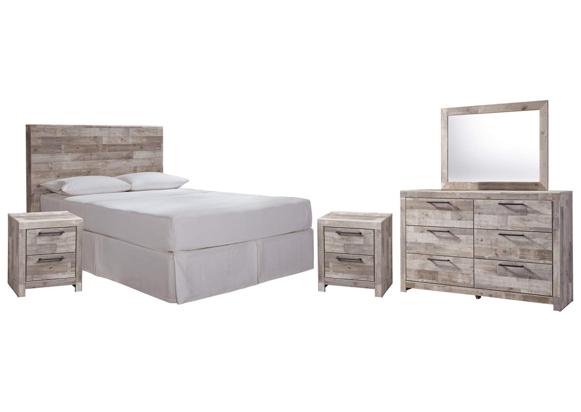 Effie Queen/Full Panel Headboard Bed with Mirrored Dresser and 2 Nightstands,Signature Design By Ashley